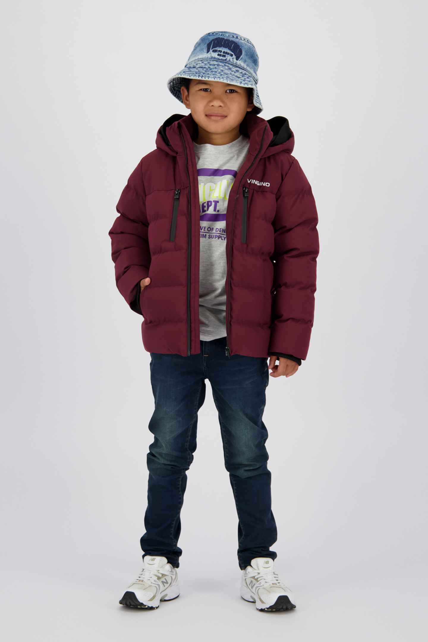 BOYS TIGON JACKET OUTDOOR BURGUNDY RED 6