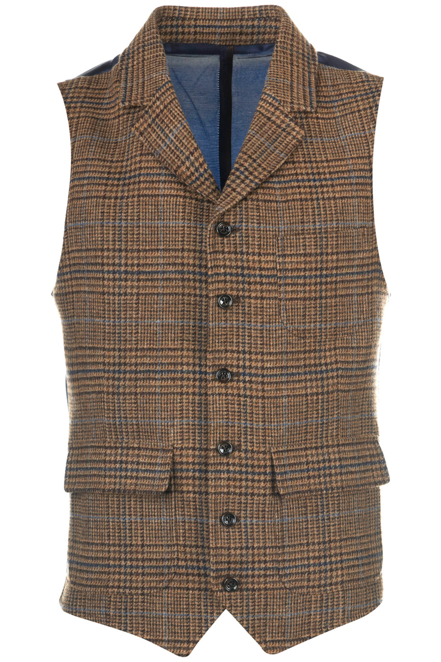 FANCY ROUNDED PKT GILET BROWN 3