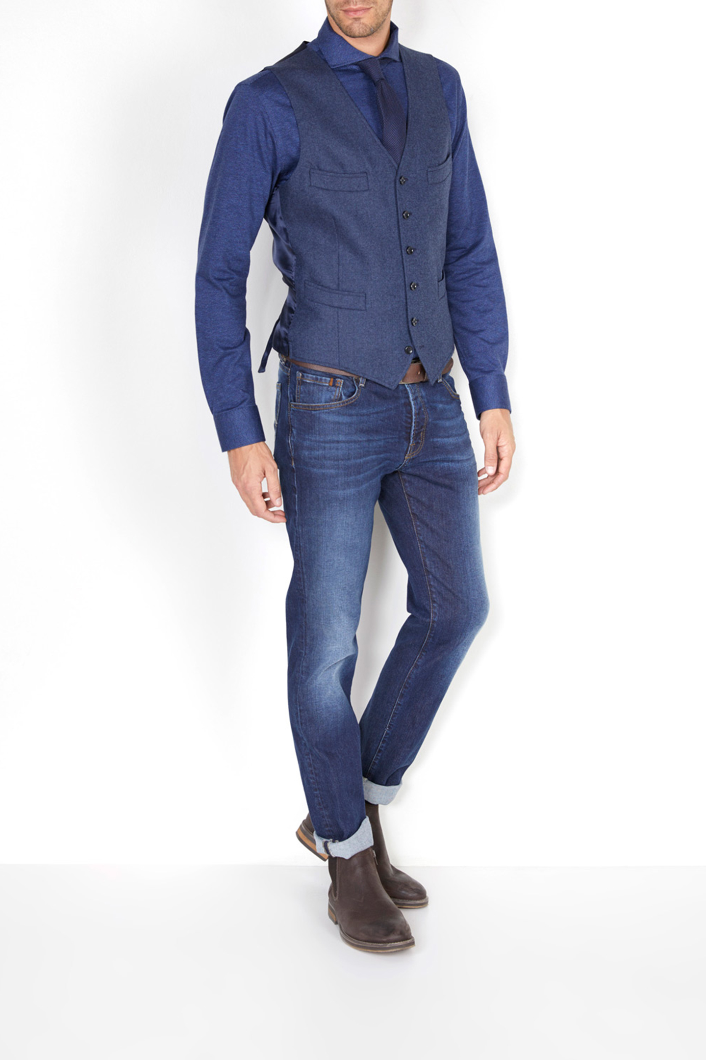 FANCY 4 PKT GILET BLUE 1