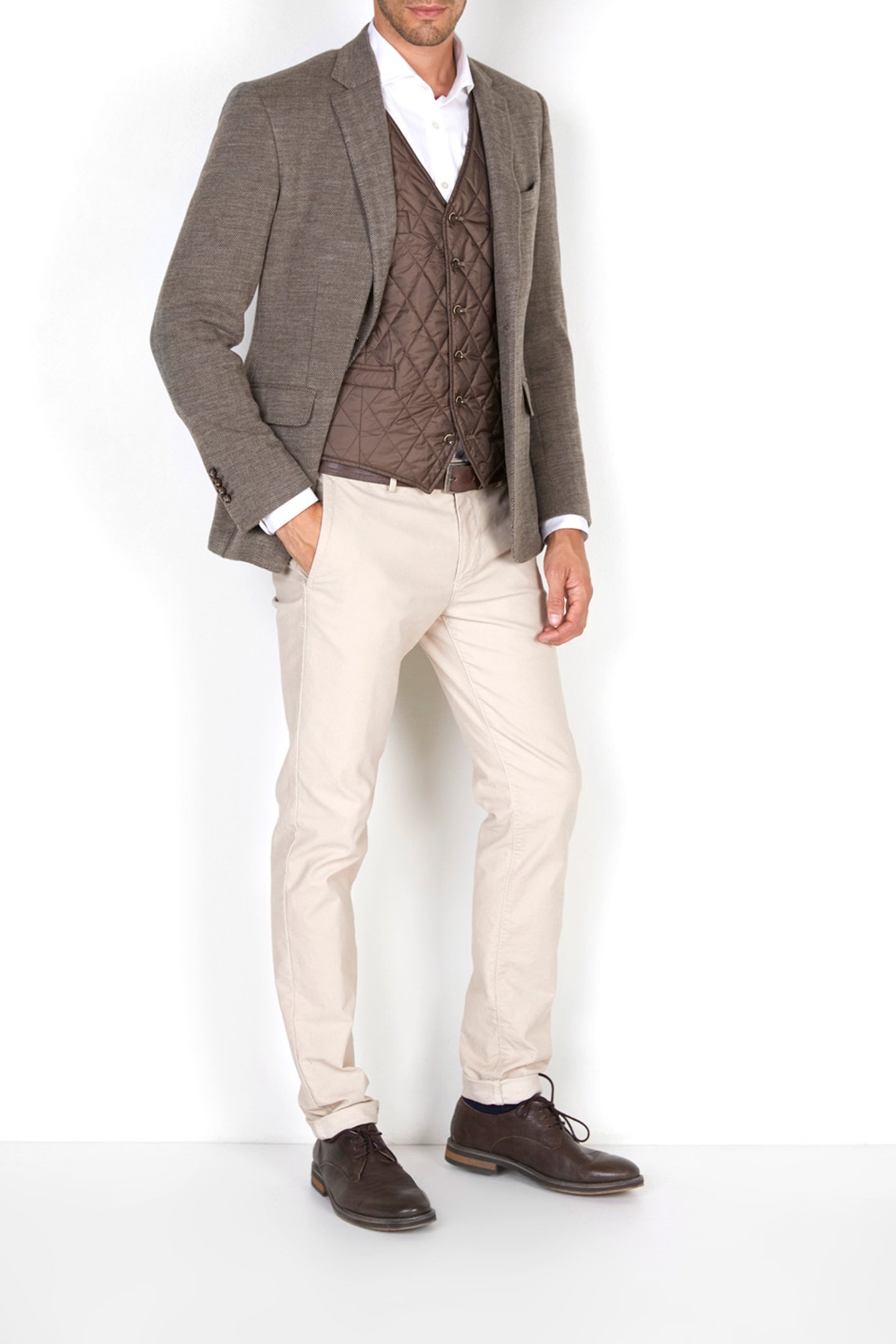 DBLFACE 2 BTN FLAP PKT BLAZER BROWN 1