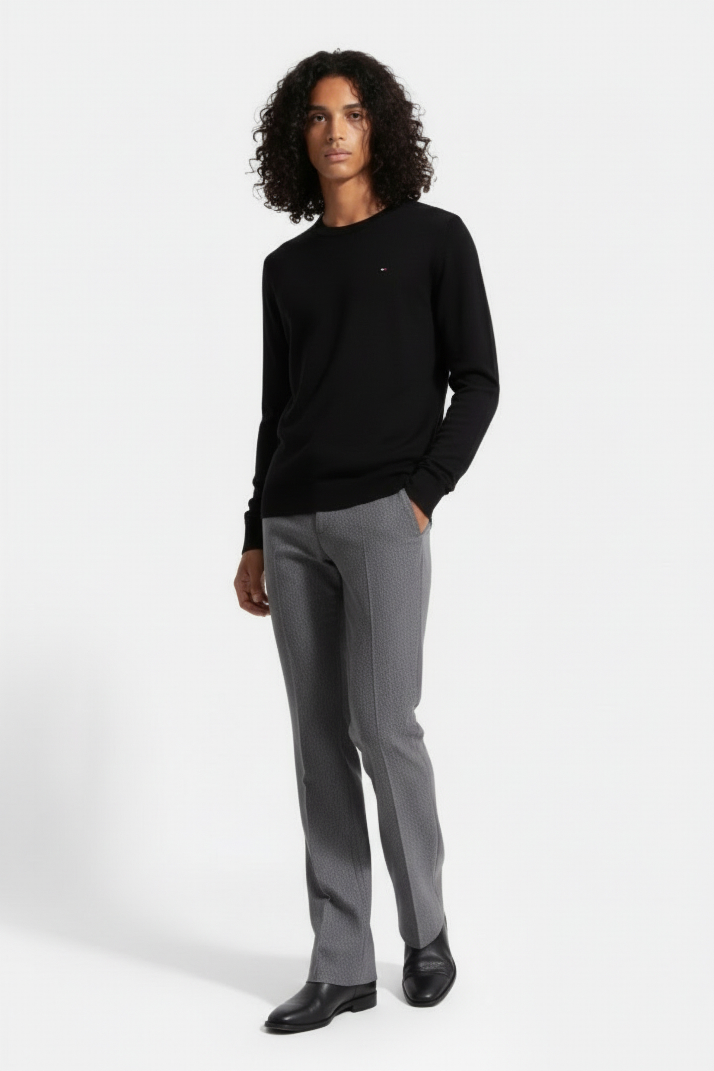 PIMA ORGANIC COTTON CASHMERE JUMPER BLACK 1