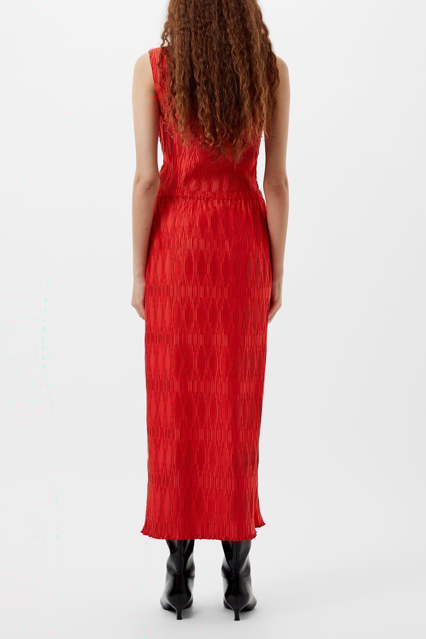 MOIRA PLEATED SKIRT SCARLET RED 3