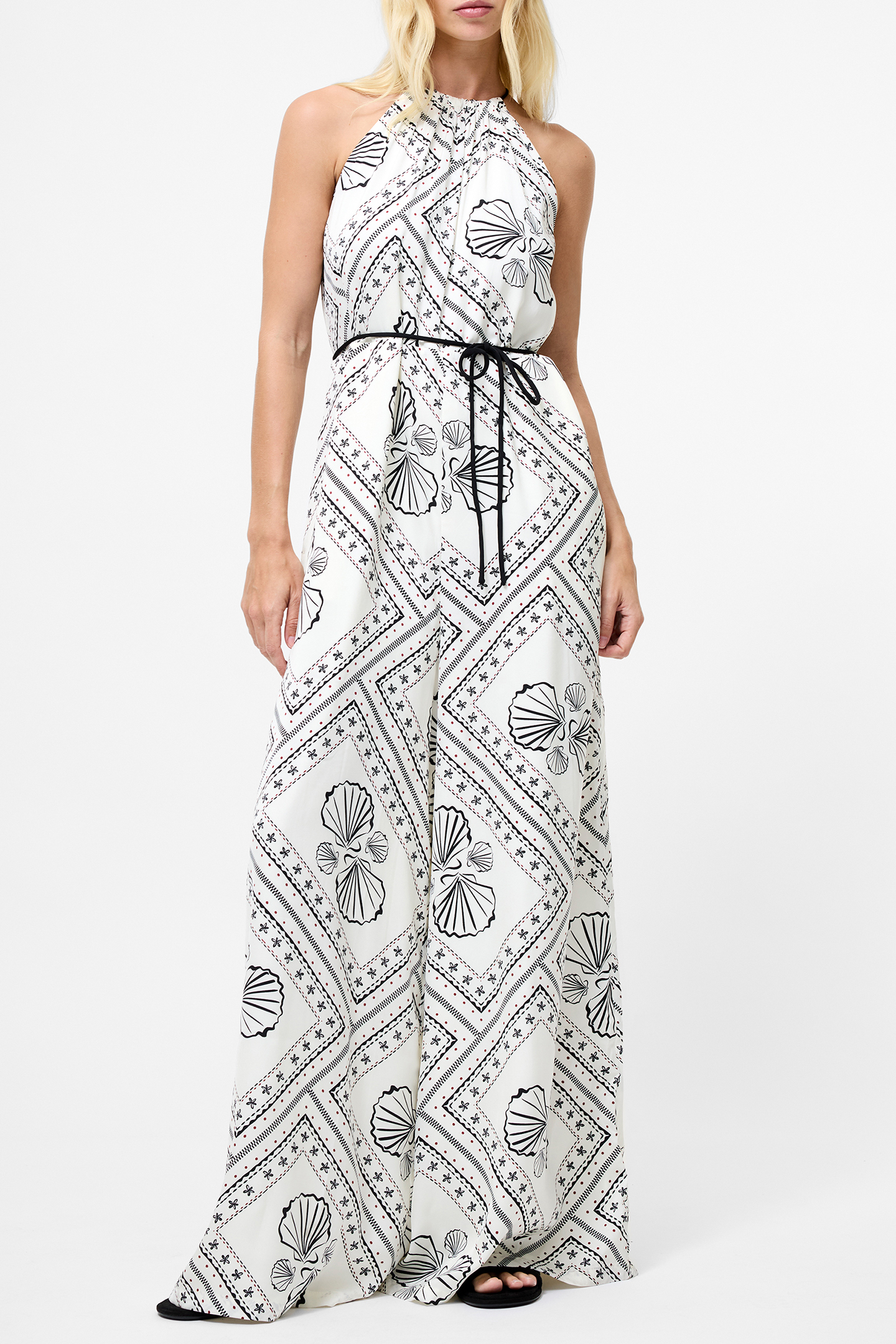 CATHERINE DAMASCO JUMPSUIT WHITE/BLACK 1