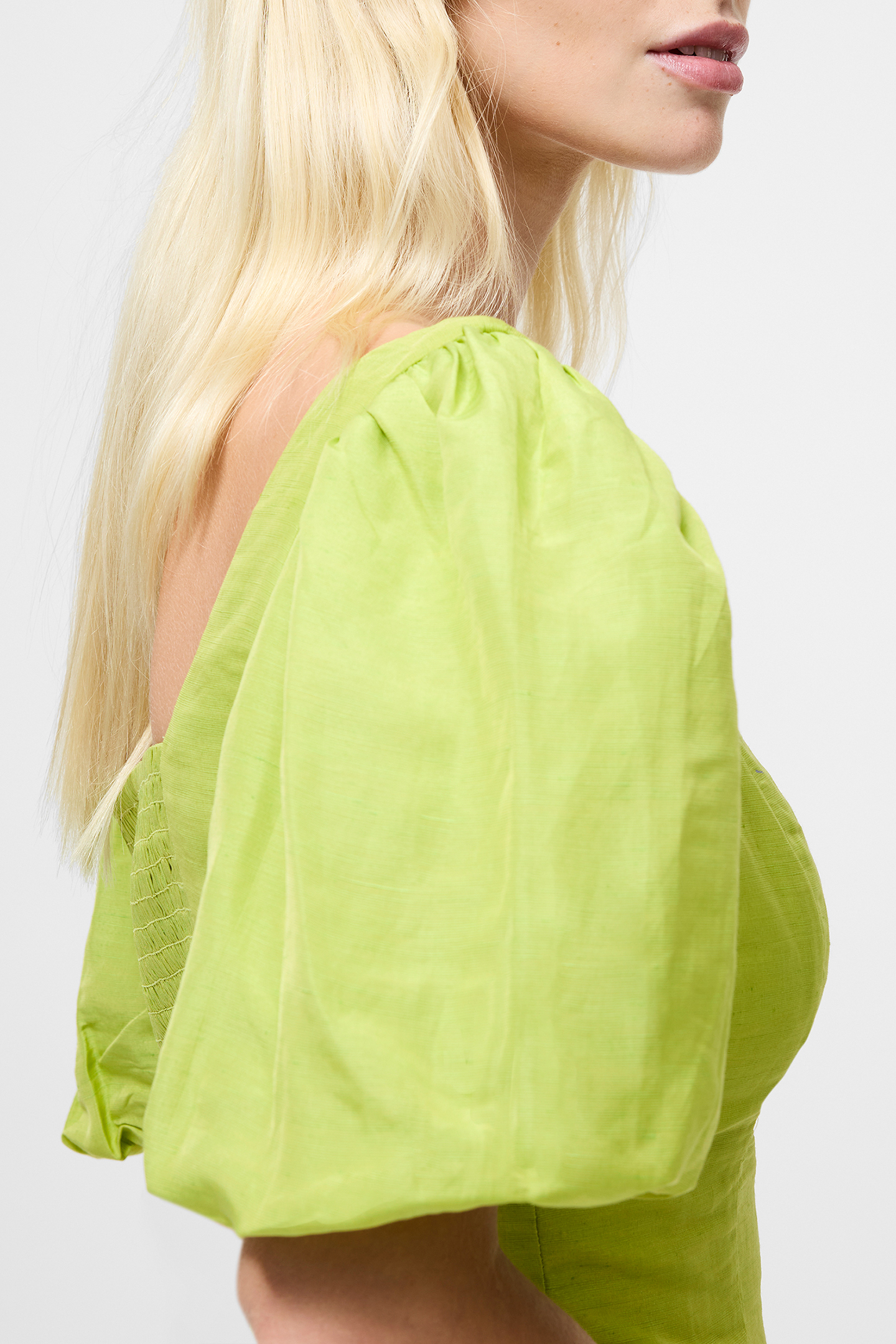 ISLAY LINEN PUFF SLV TOP CACTUS GREEN 4