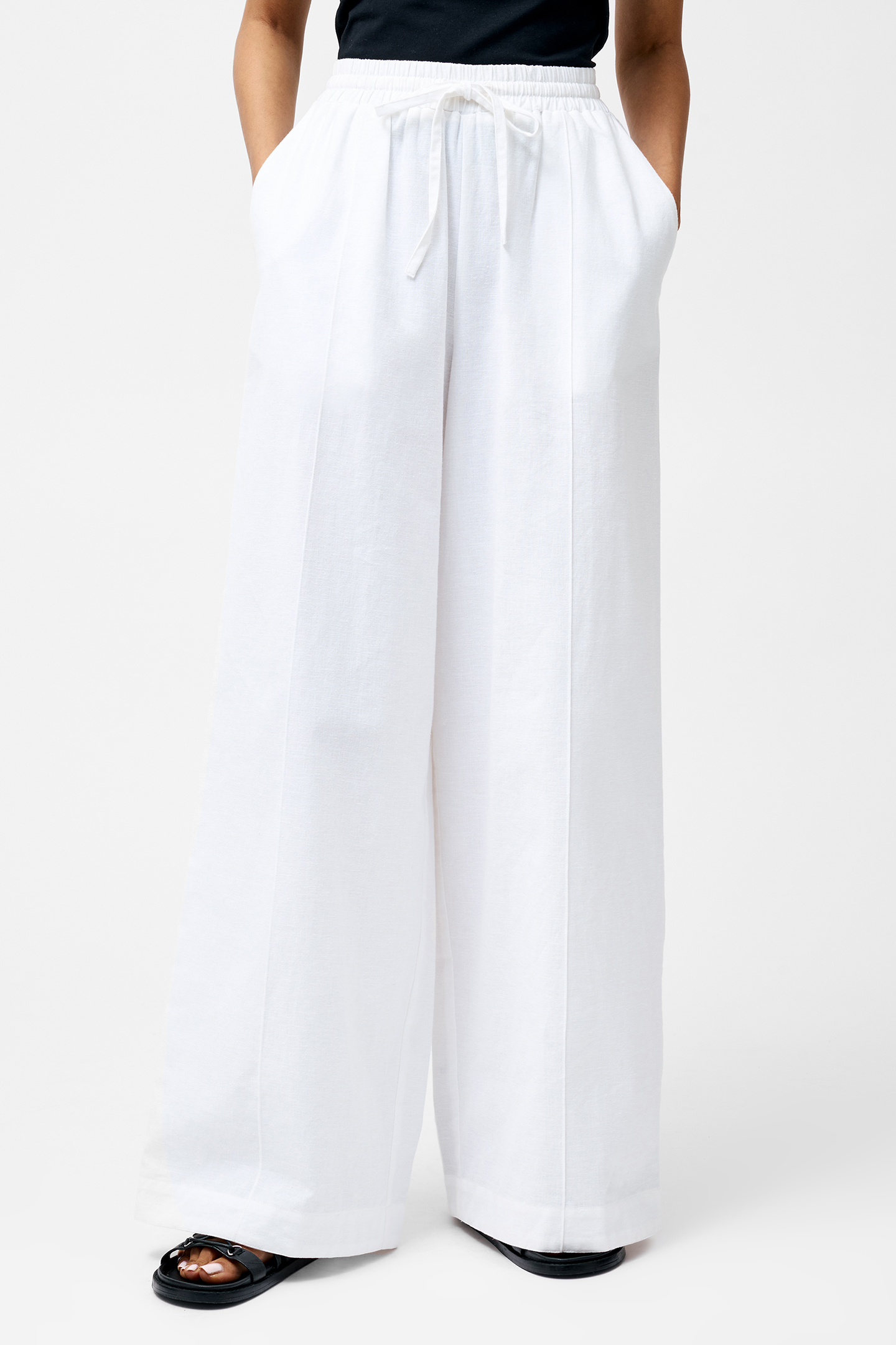 CLARE LINEN BLEND TROUSER LINEN WHITE 1