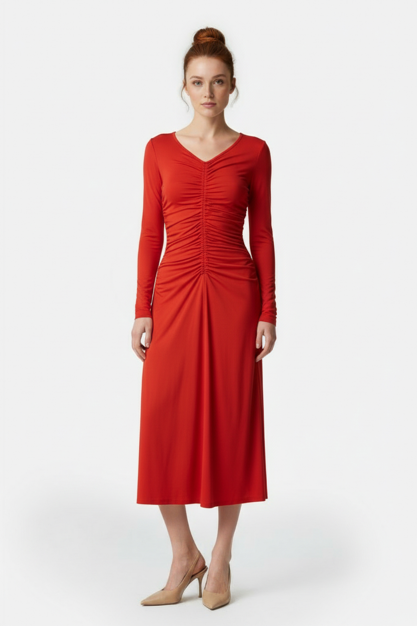 LS CF RUCH MIDI DRESS BRT TRRACTTA 5