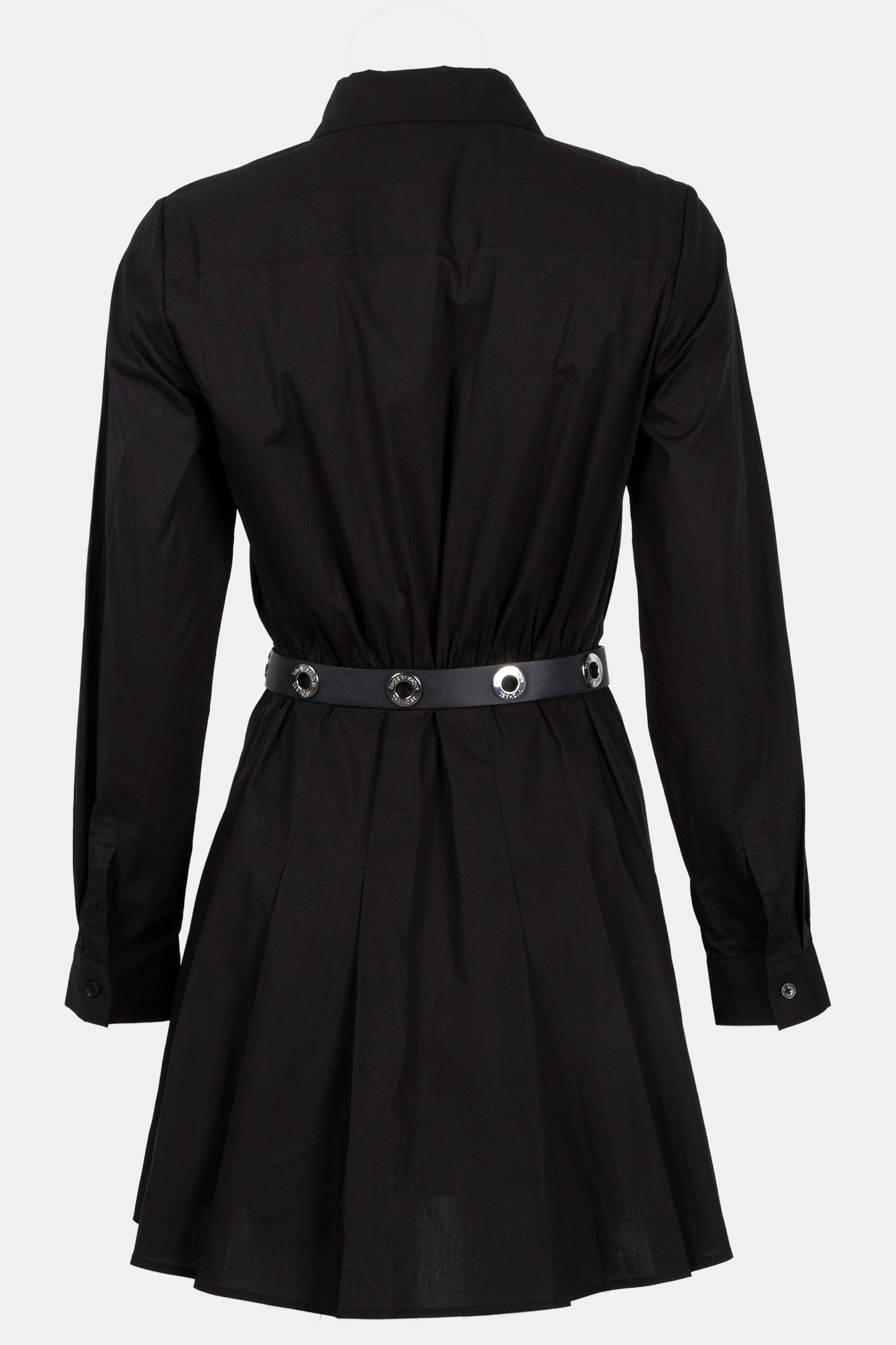 POPLIN PLEATED MINI DRESS BLACK 2