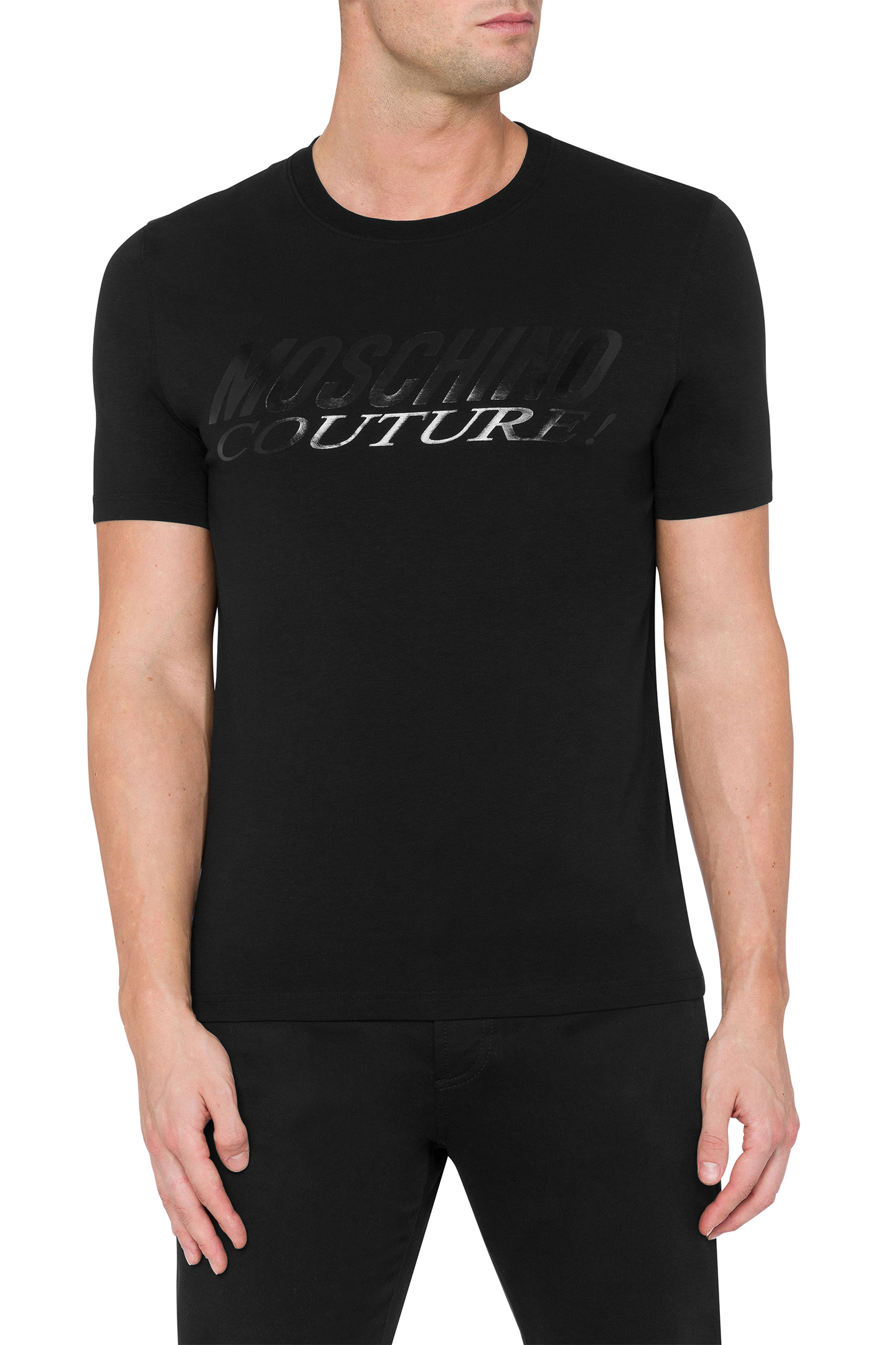 T-SHIRT WITH MOSCHINO COUTURE LOGO! BLACK 1