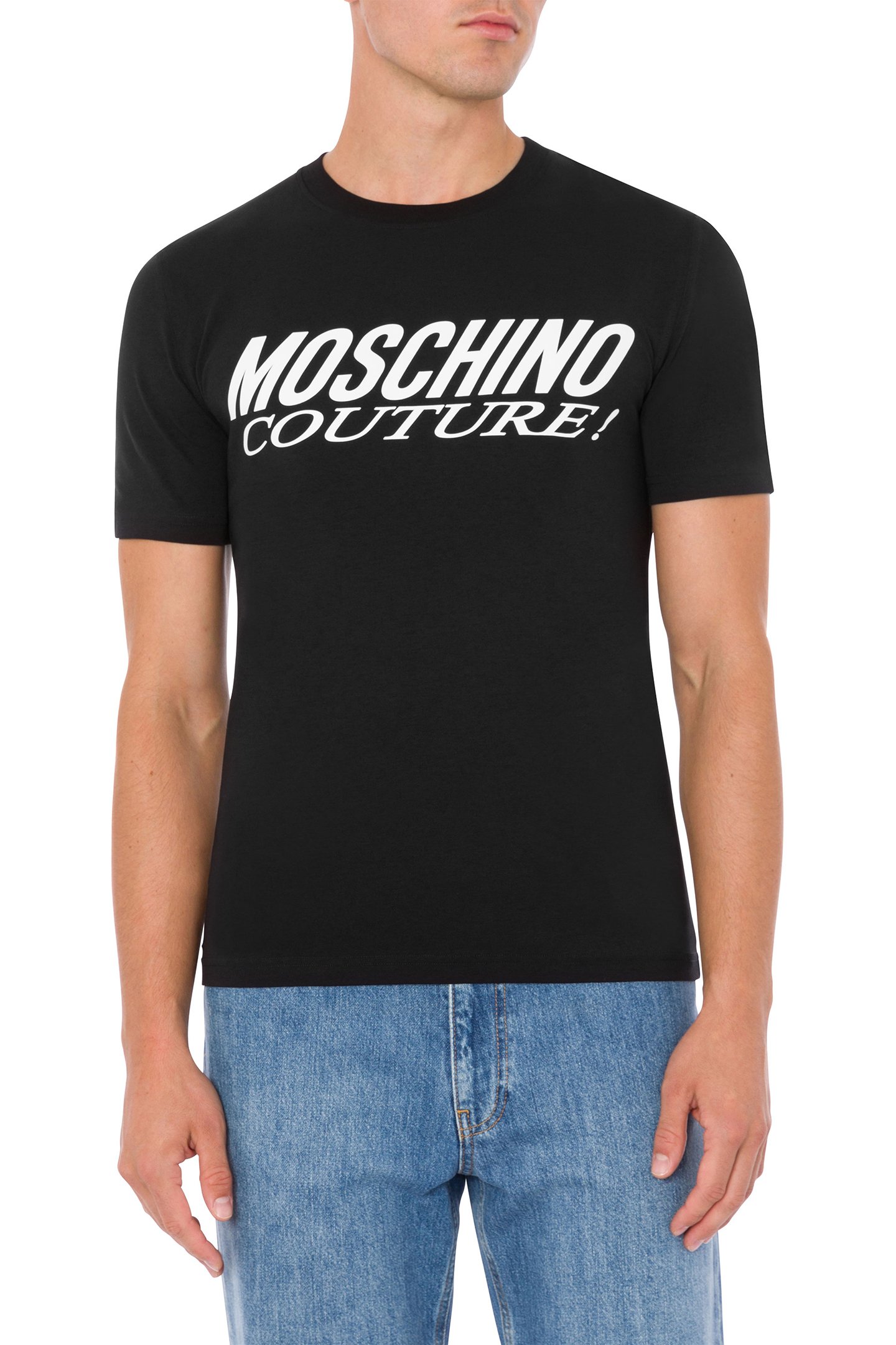 T-SHIRT WITH MOSCHINO COUTURE LOGO! BLACK 1