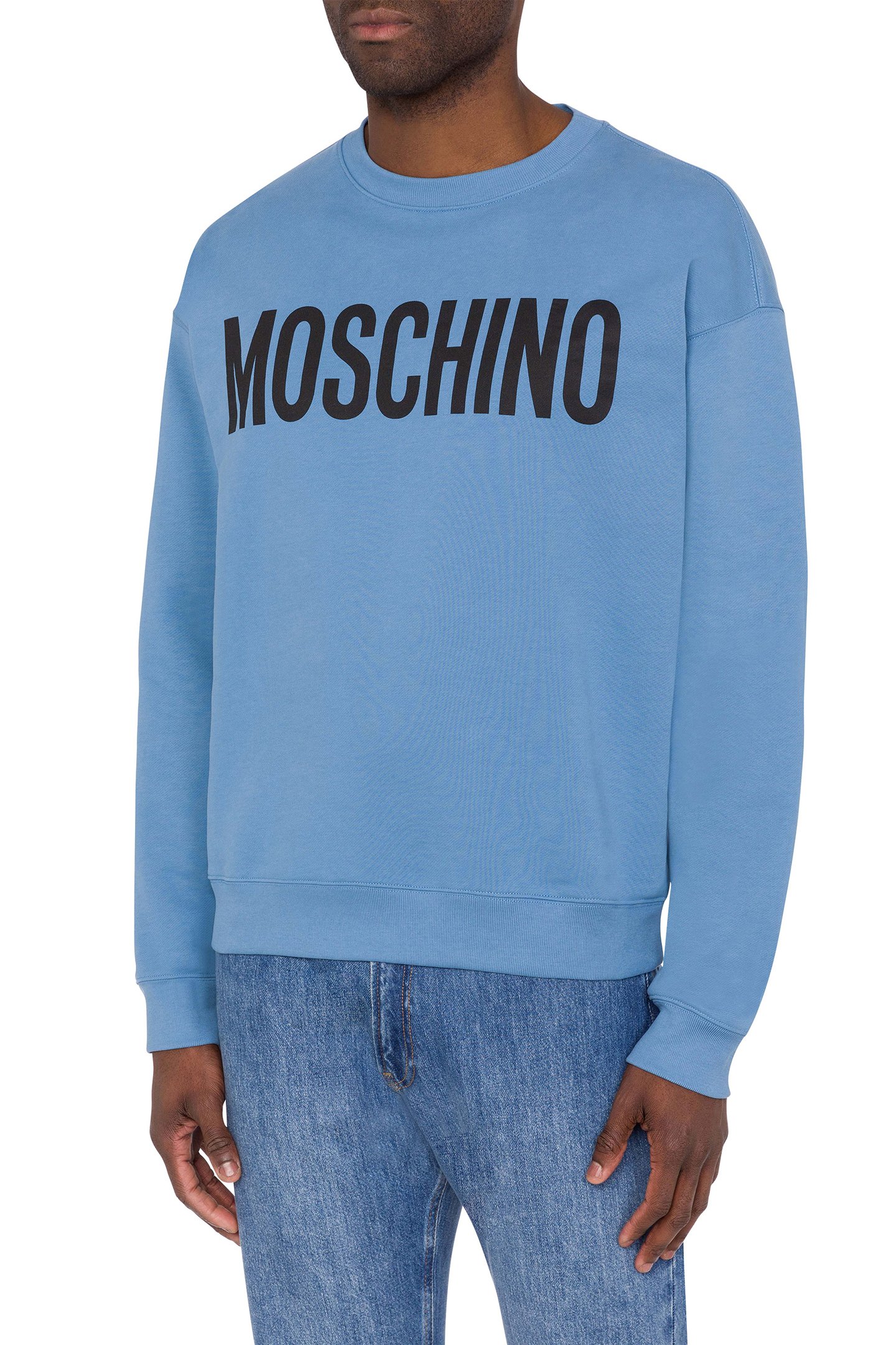 SWEATSHIRT WITH LOGO BLUE by Moschino