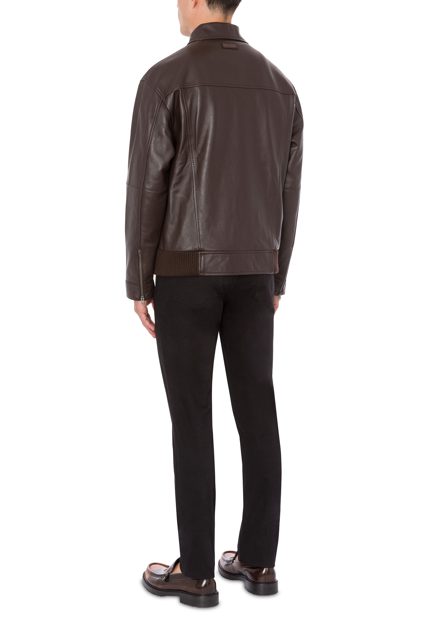 SOFT NAPPA LEATHER BOMBER JACKET BROWN 2