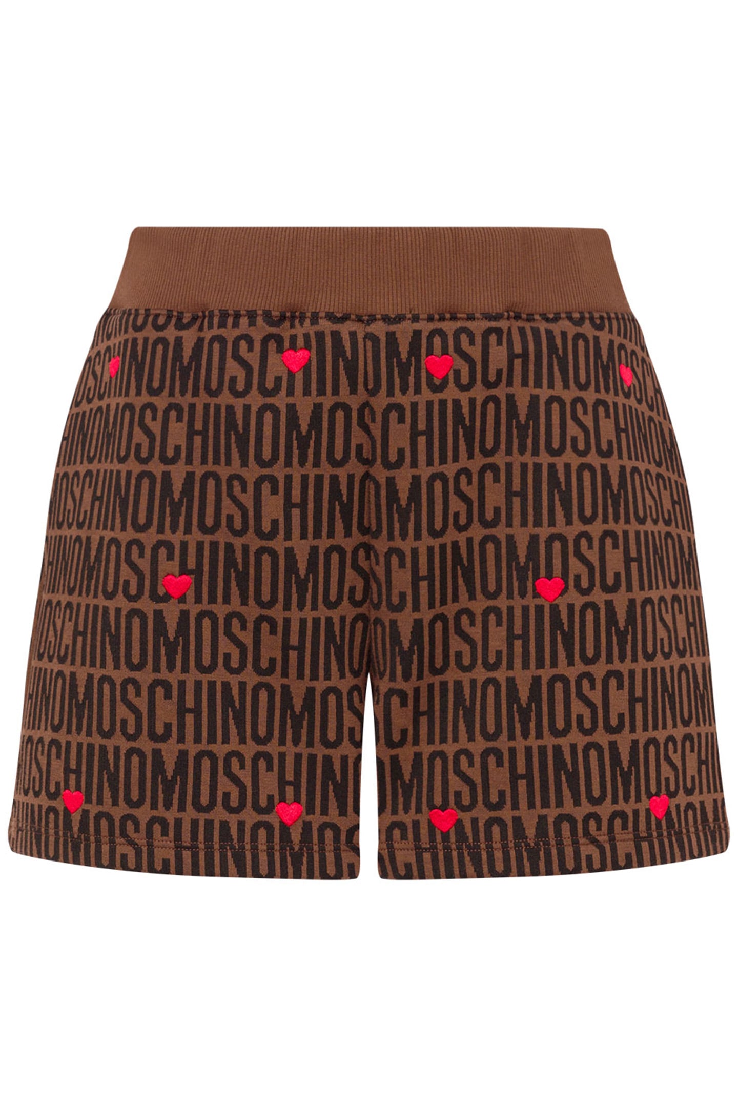 COTTON SHORTS MOSCHINO LOGO BROWN 3