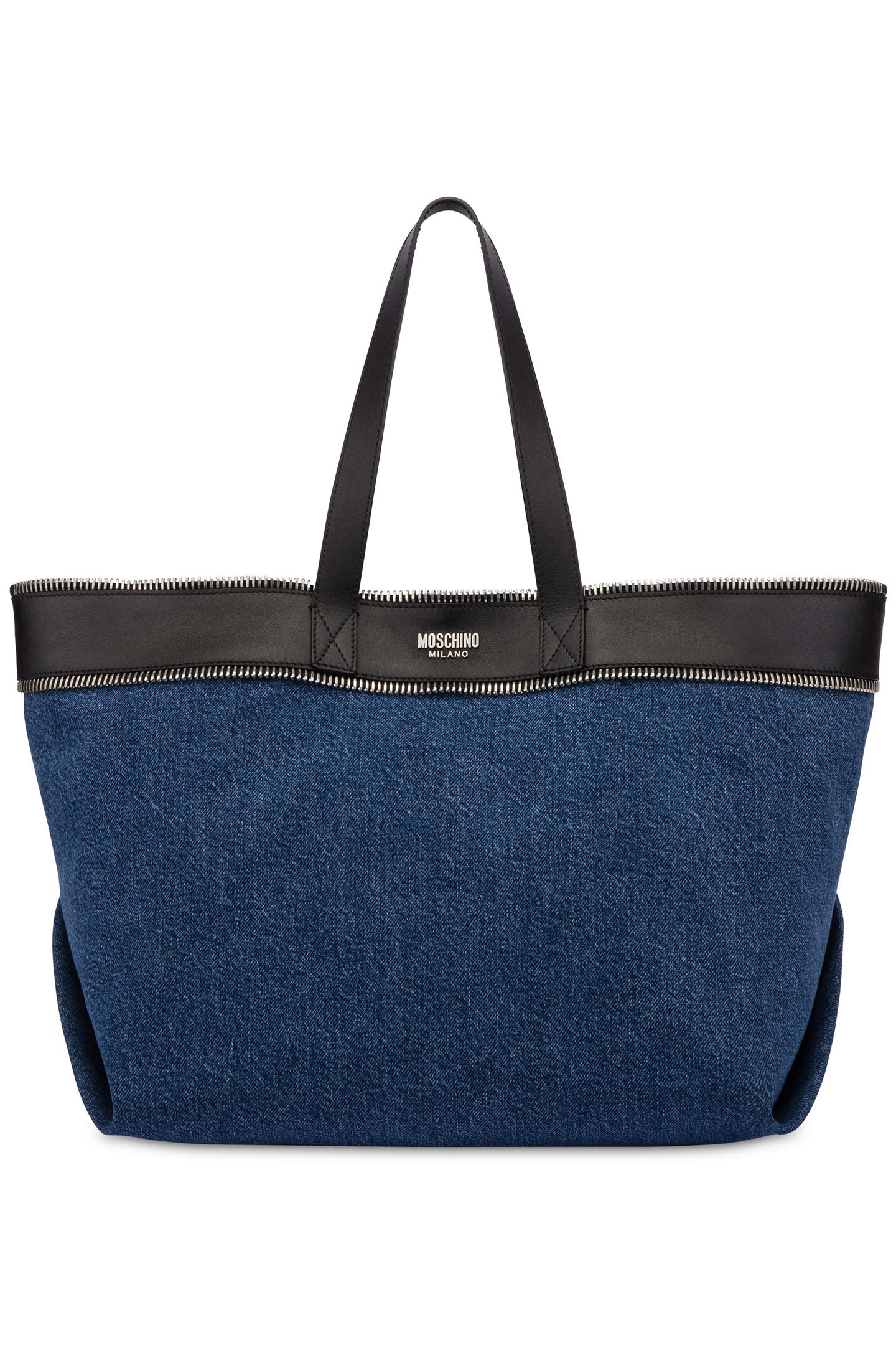 SHOPPER IN DENIM MOSCHINO RIDER BLUE 1