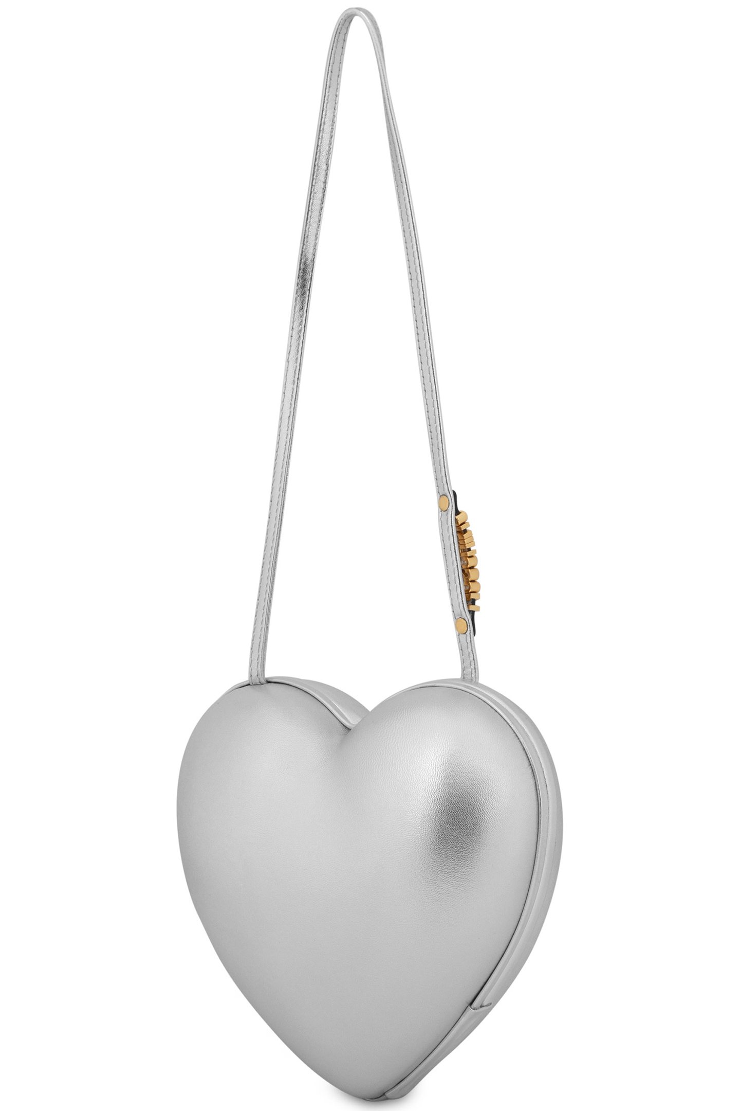 MOSCHINO HEARTBEAT BAG LAMINATED SILVER 2