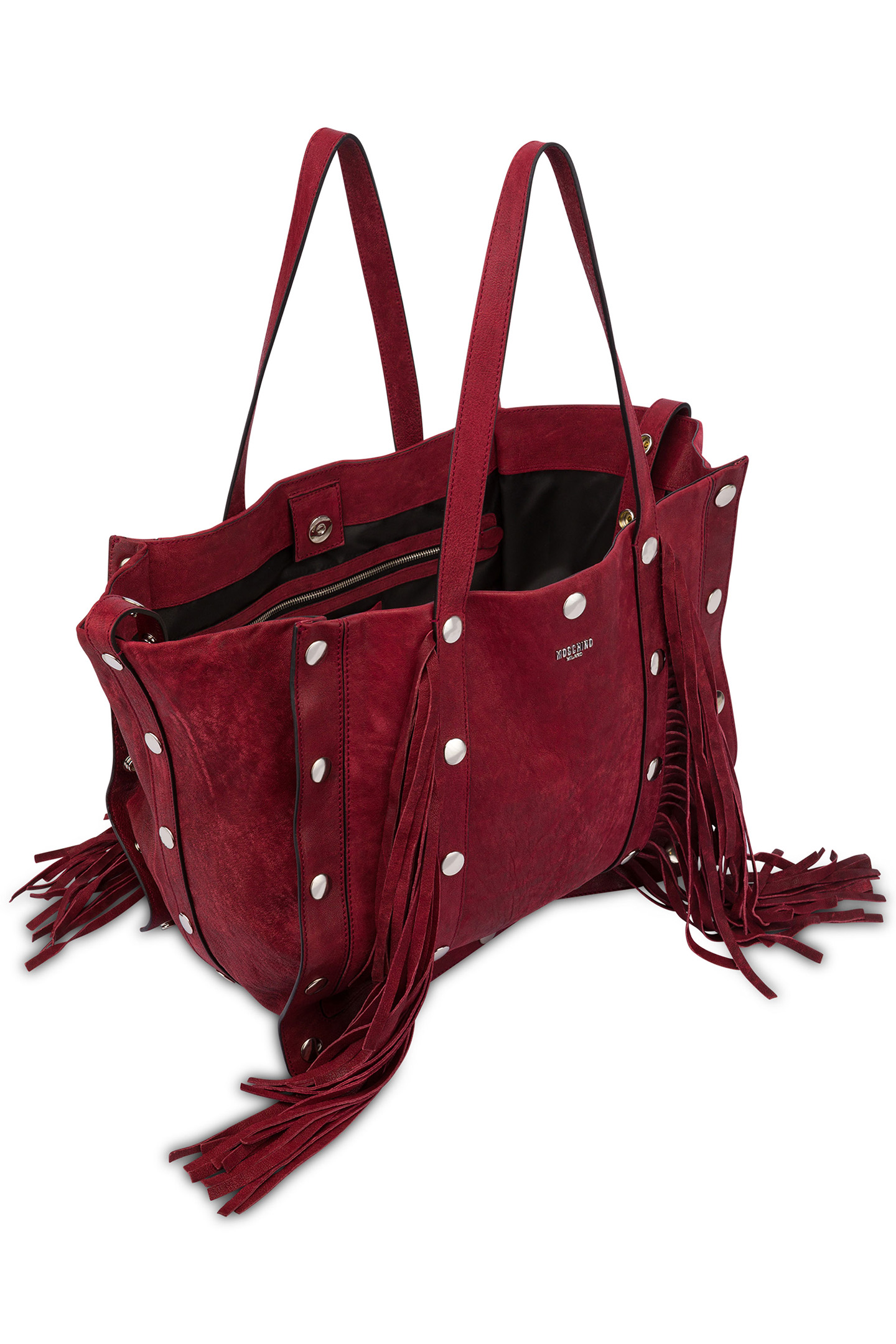 SNAP BUTTONS SHOPPER WITH FRINGES RED 3
