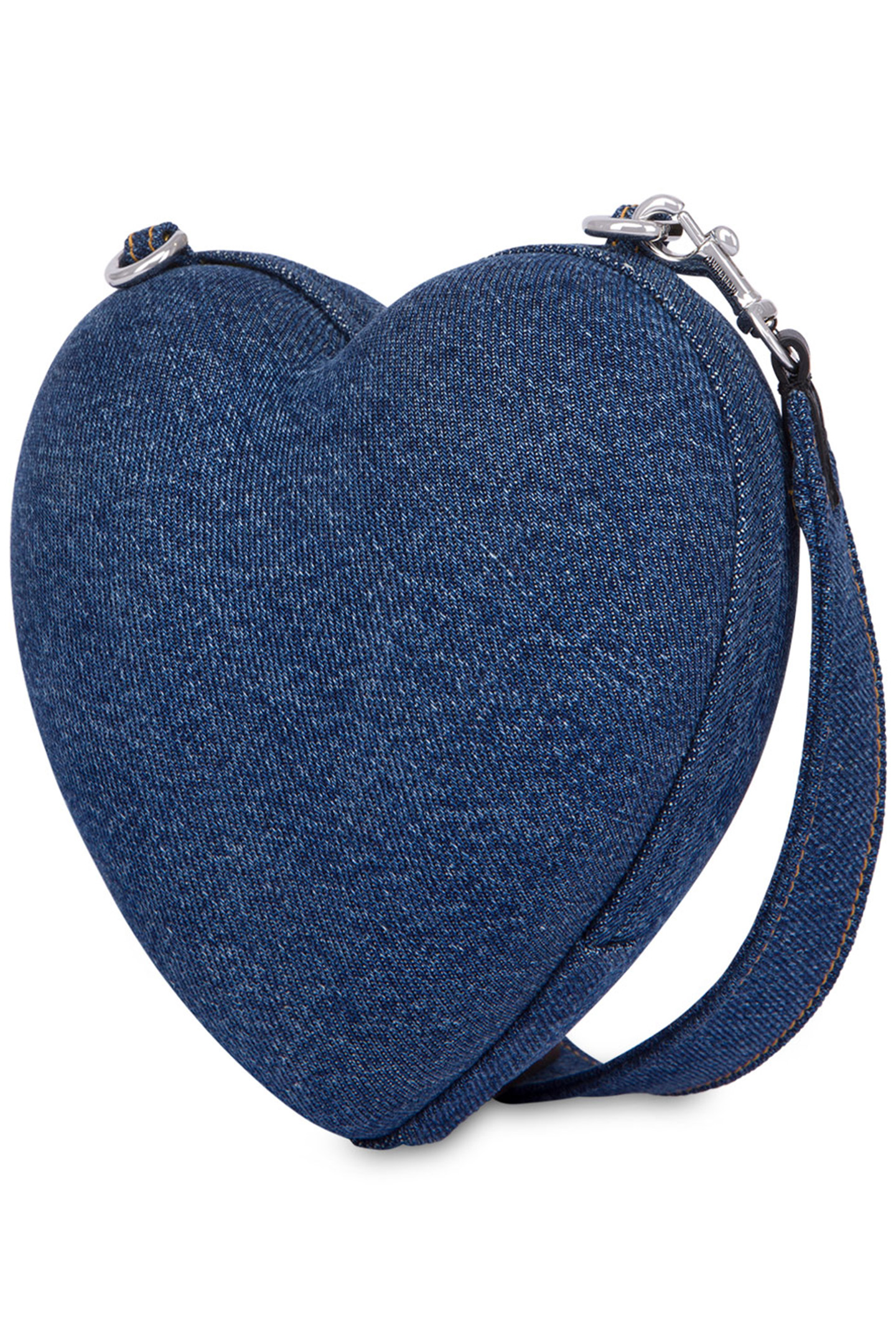 MOSCHINO HEARTBEAT DENIM BAG WITH LOGO BLUE 2