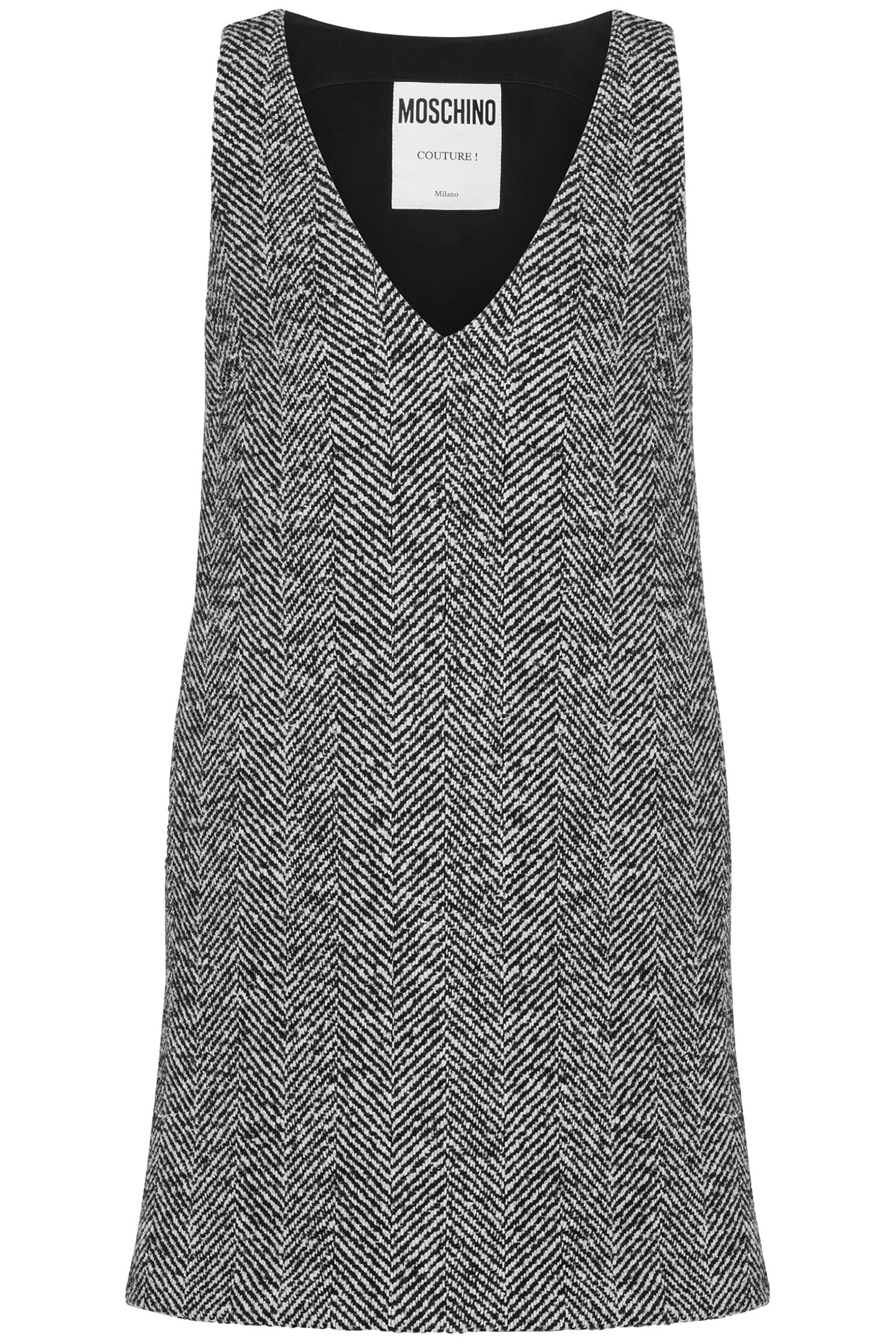 WOOL BLEND HERRINGBONE DRESS GREY 3