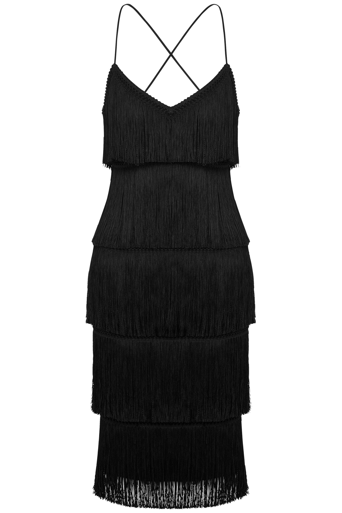 DRESS WITH FRINGES BLACK 3