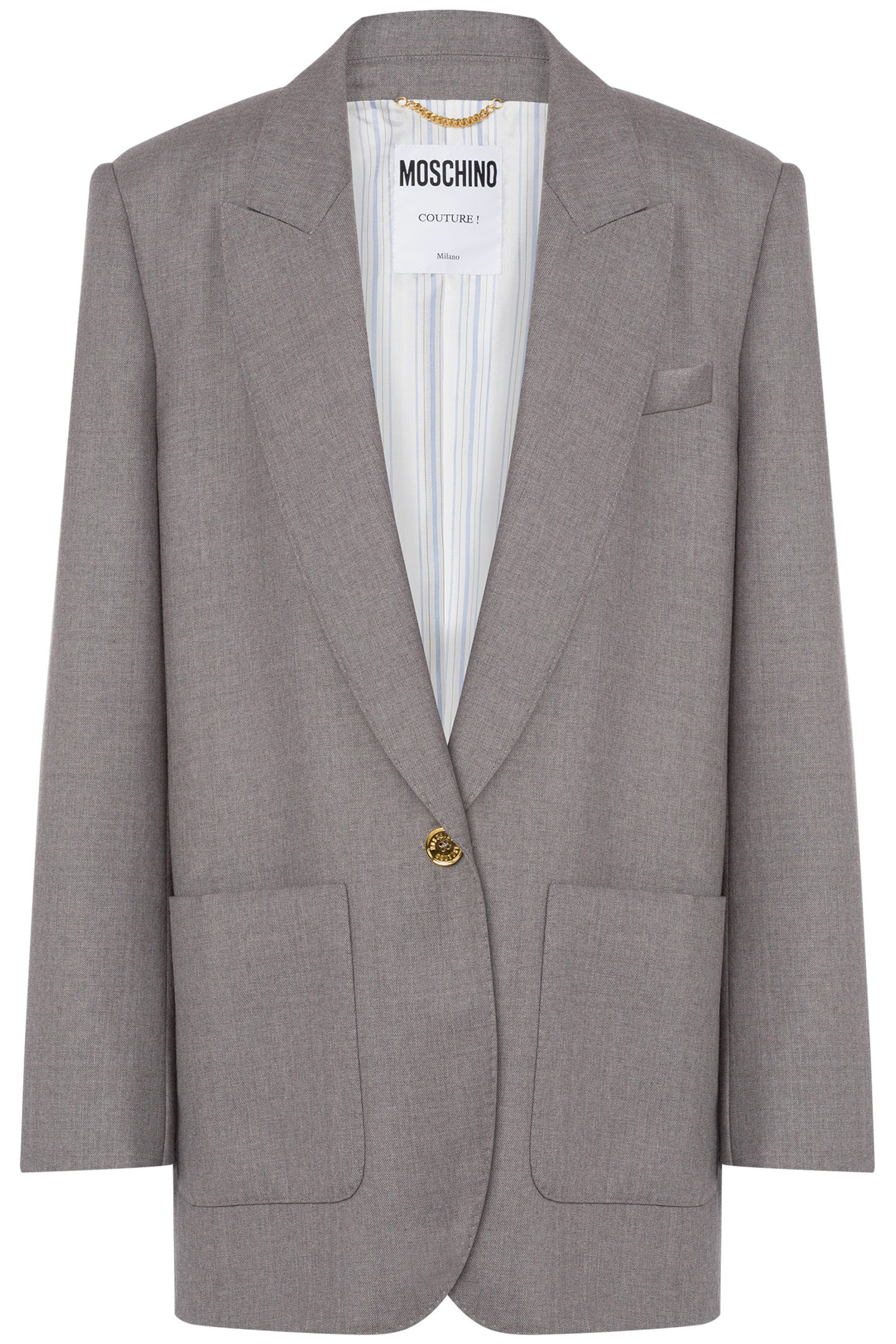 GOLD BUTTON OVERSIZED JACKET GREY 3