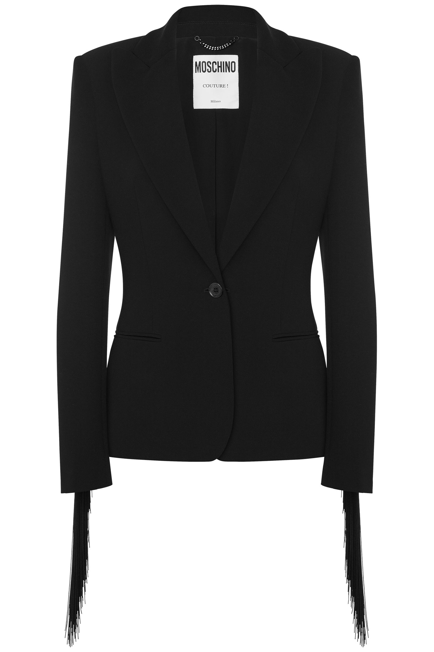 FRINGED CREPE JACKET BLACK 3