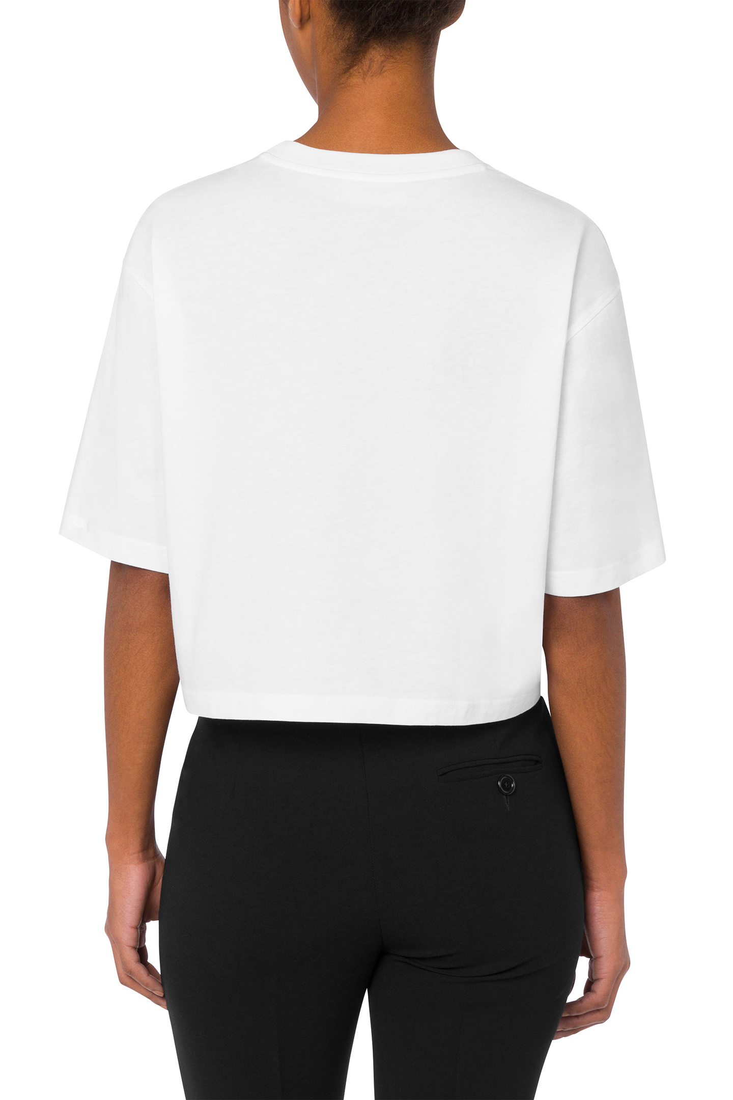 CROPPED T-SHIRT WITH PRINT WHITE 2