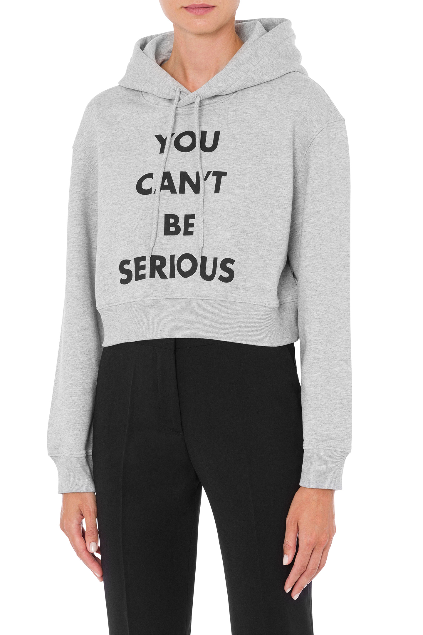 YOU CAN'T BE SERIOUS HOODIE GREY 1