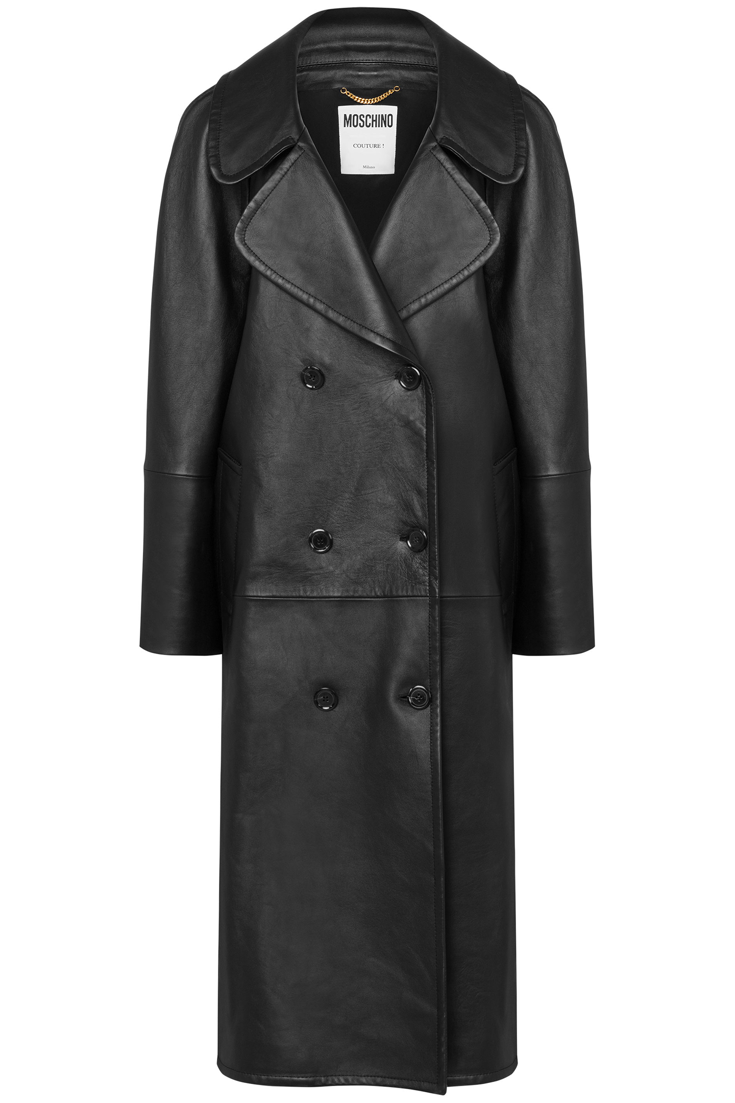 ASYMMETRICAL NAPPA LEATHER COAT BLACK 3
