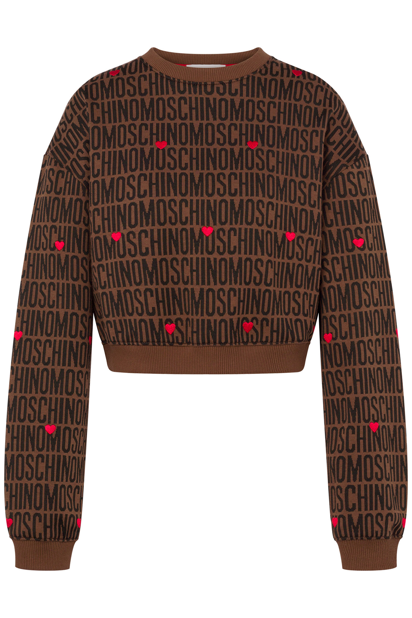SWEATSHIRT MOSCHINO LOGO BROWN 3