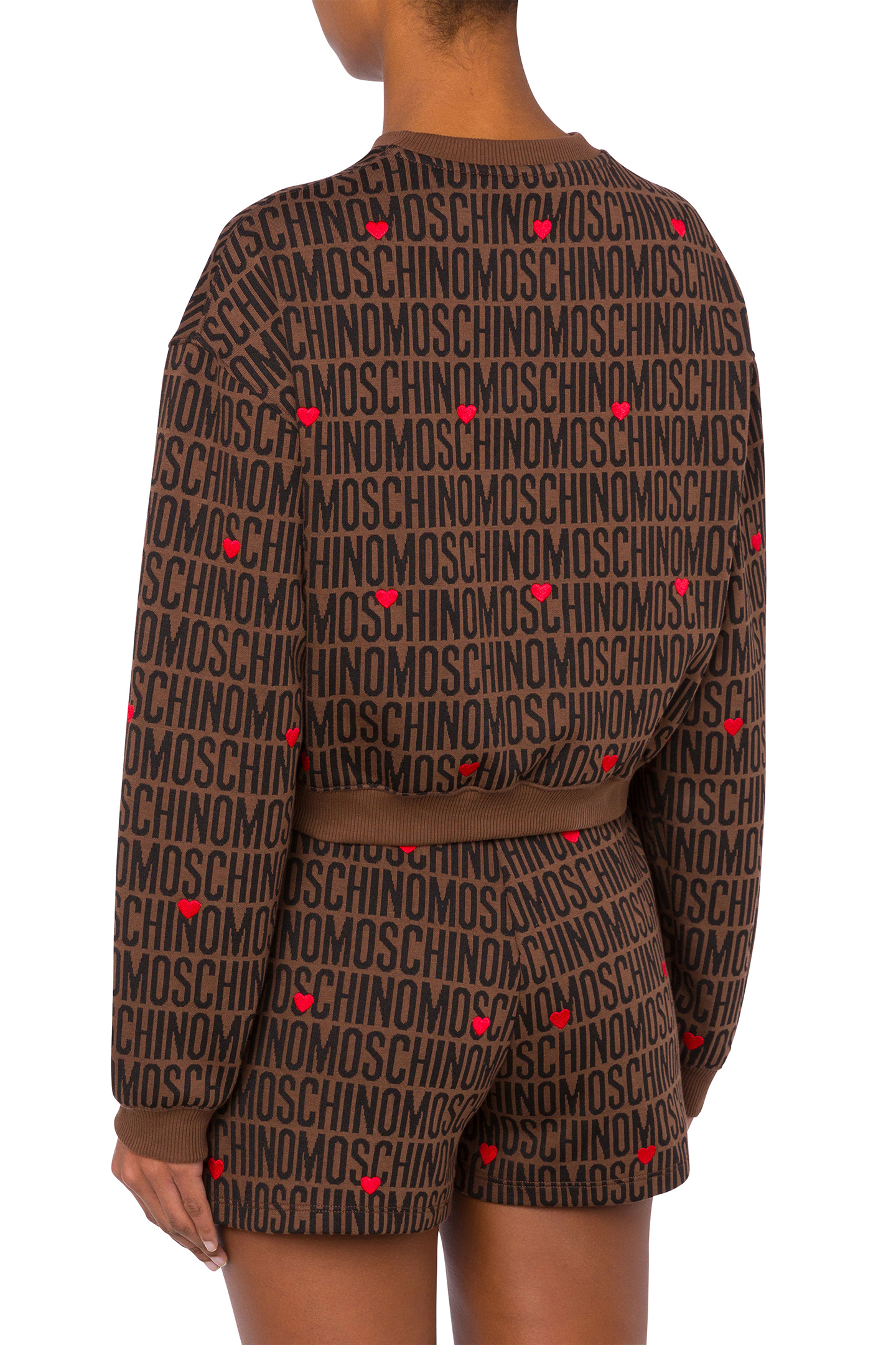 SWEATSHIRT MOSCHINO LOGO BROWN 2