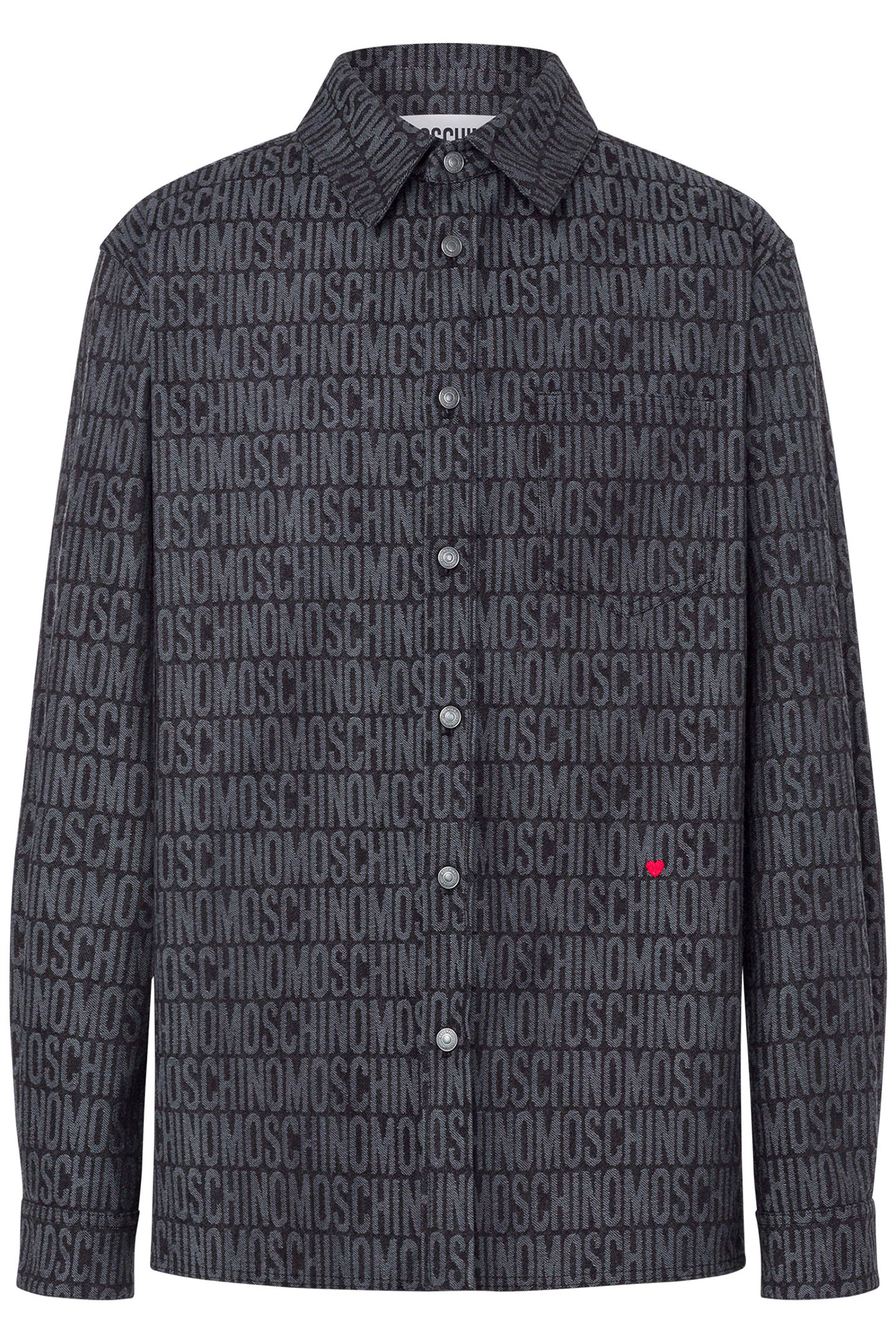 ALLOVER LOGO DENIM SHIRT BLACK 3