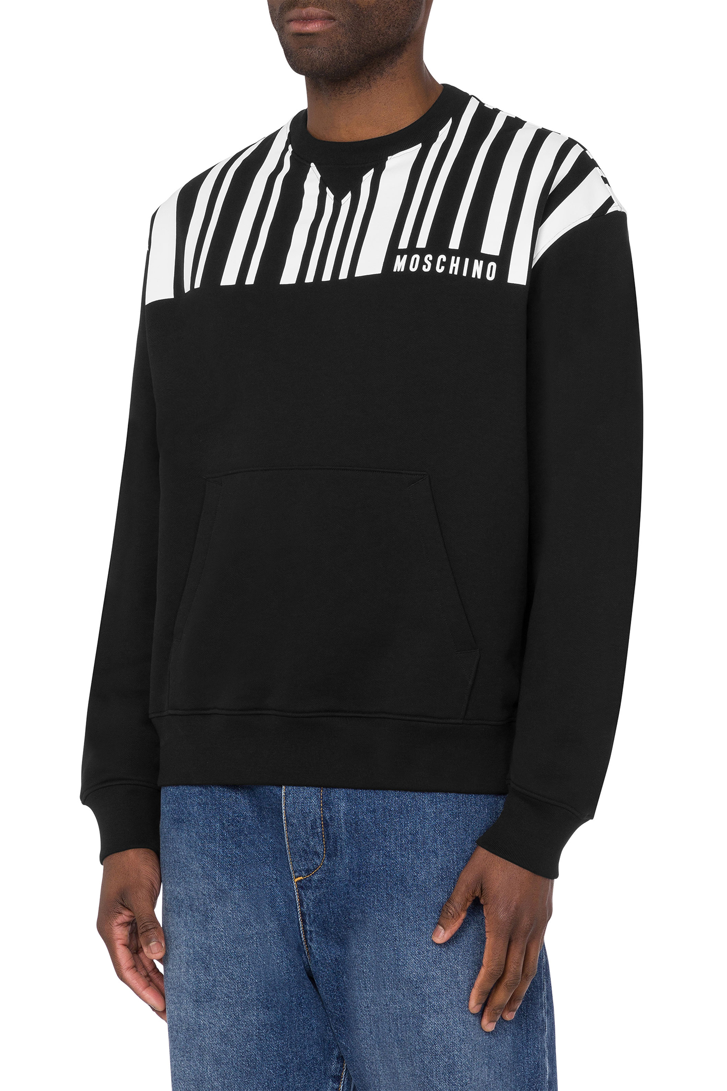 BARCODE COTTON SWEATSHIRT BLACK 1
