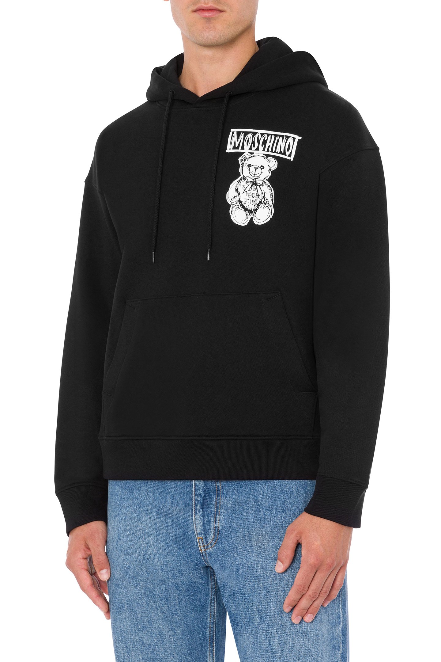DRAWN TEDDY BEAR HOODIE BLACK 1