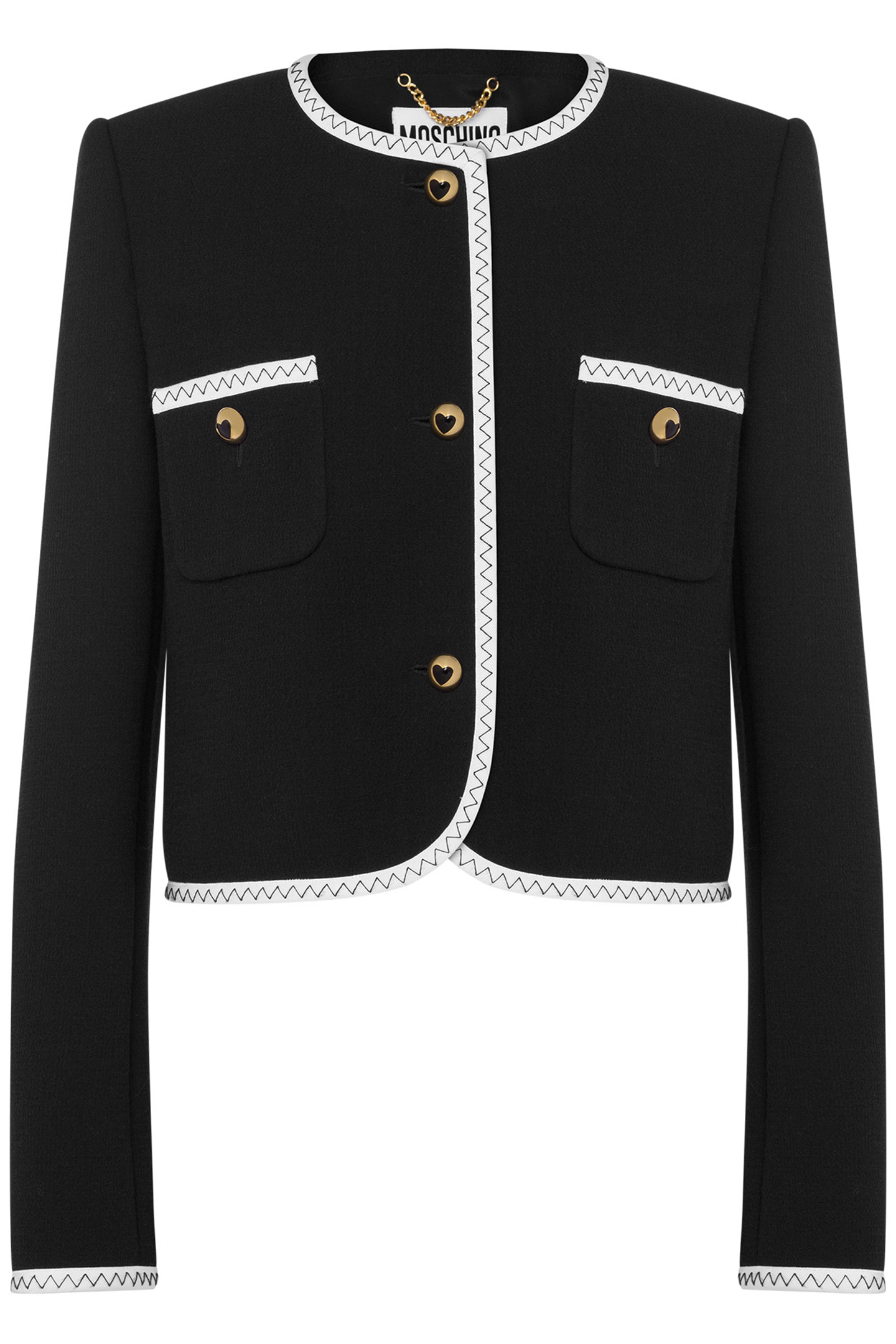 GOLD HEART BUTTONS JACKET BLACK 3