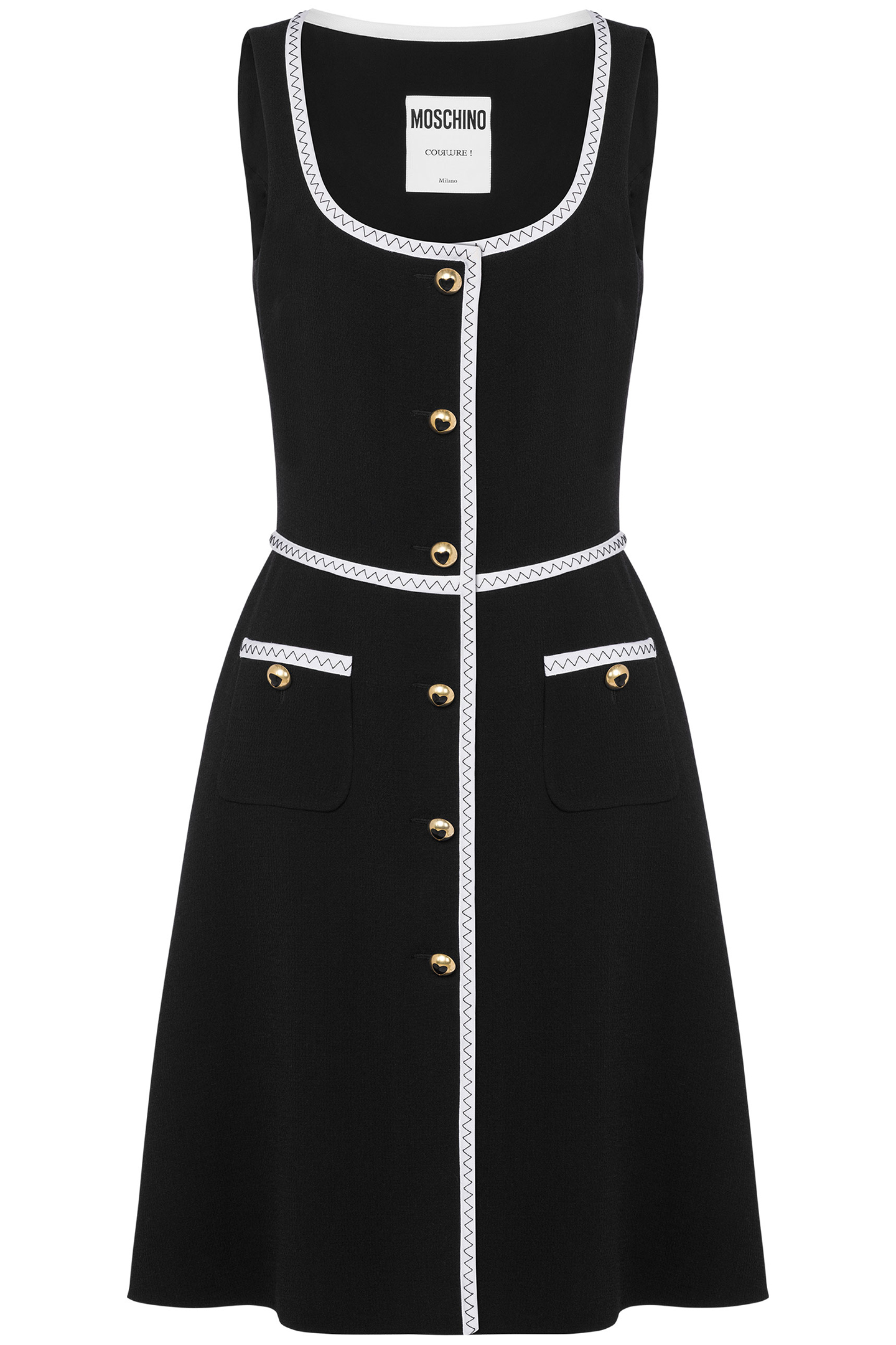 GOLD HEART BUTTONS DRESS BLACK 3