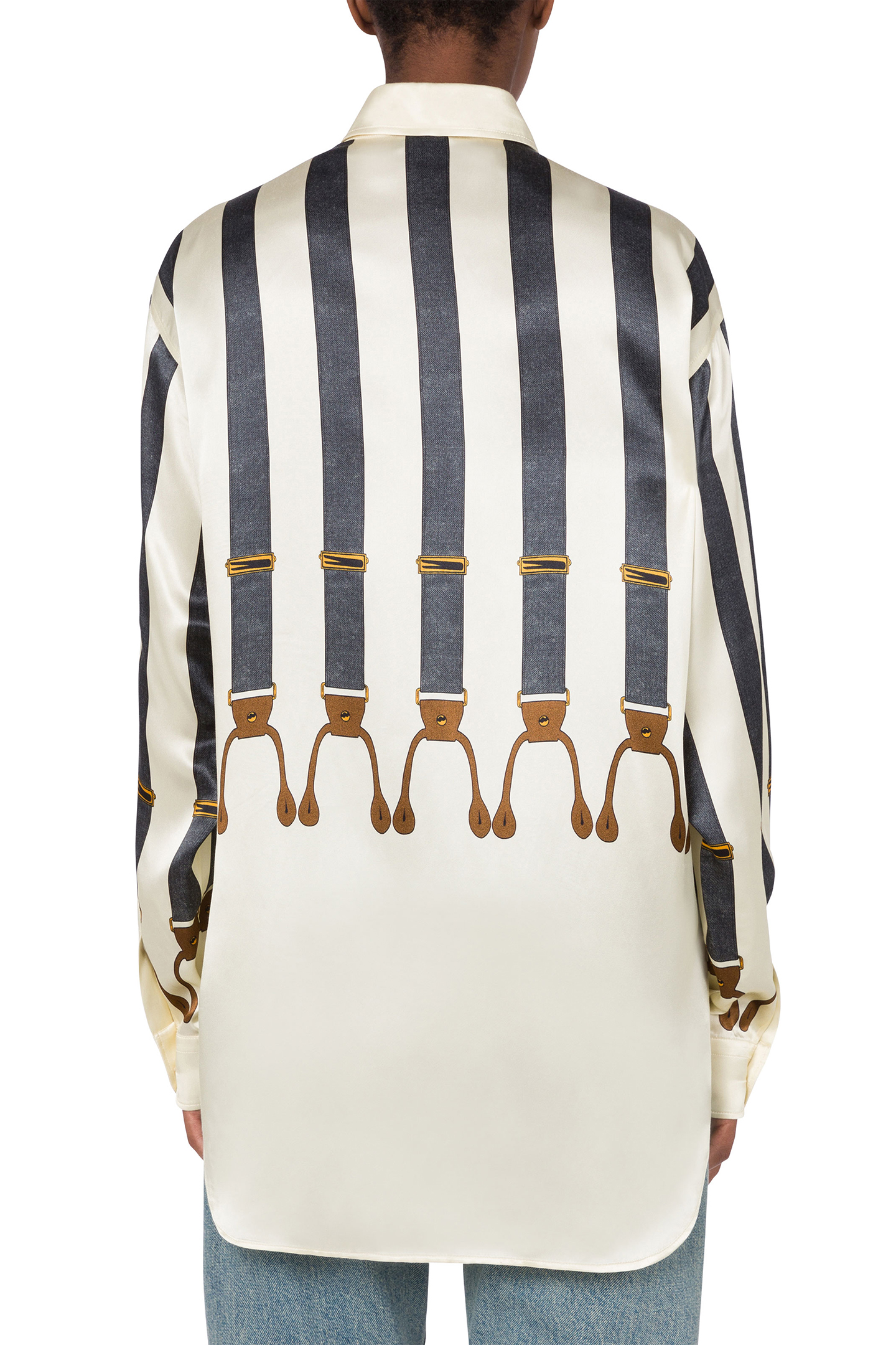 SUSPENDERS PRINT SATIN SHIRT WHITE 2