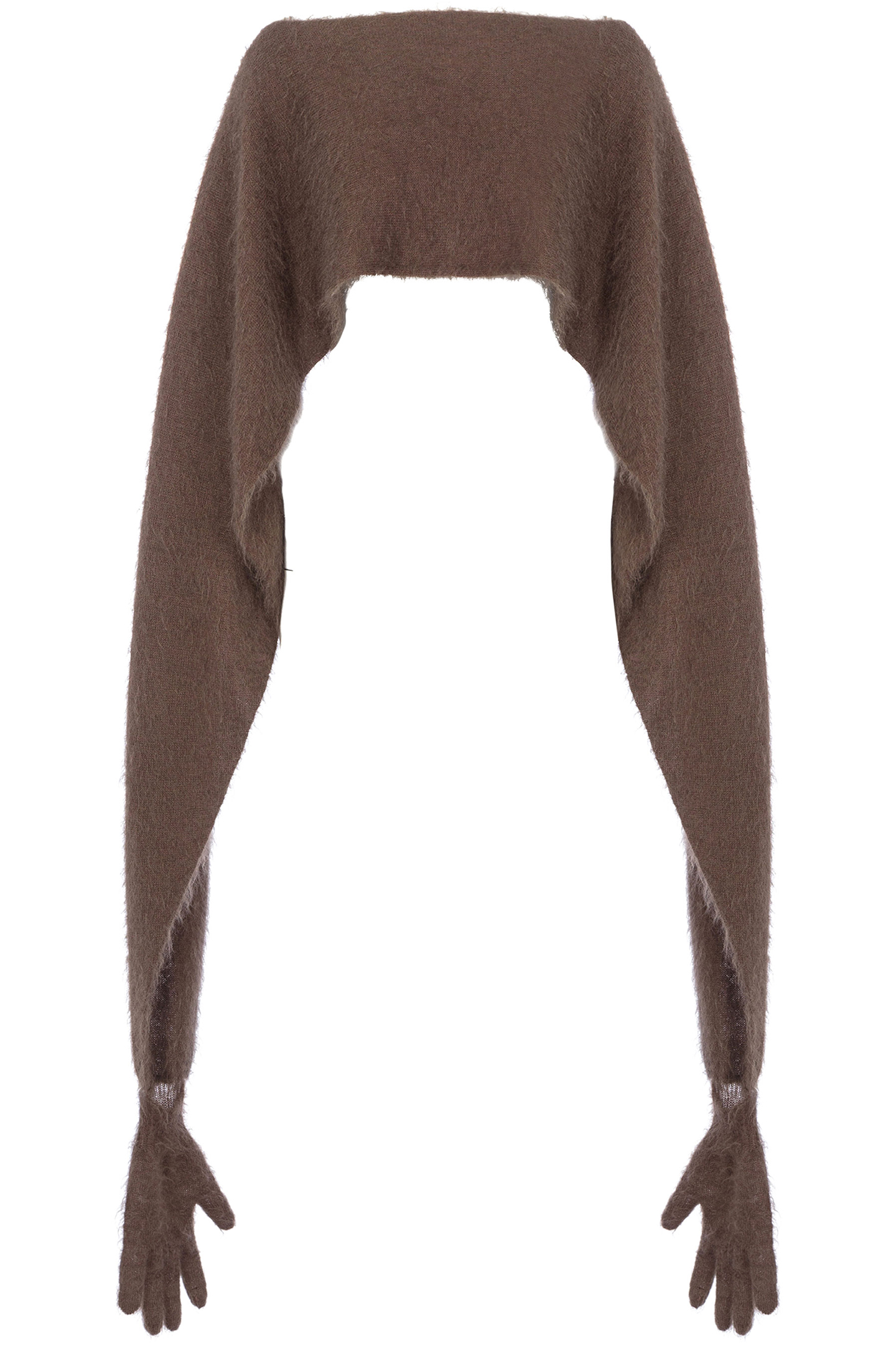 BRUSHED MOHAIR CAPE BROWN 3
