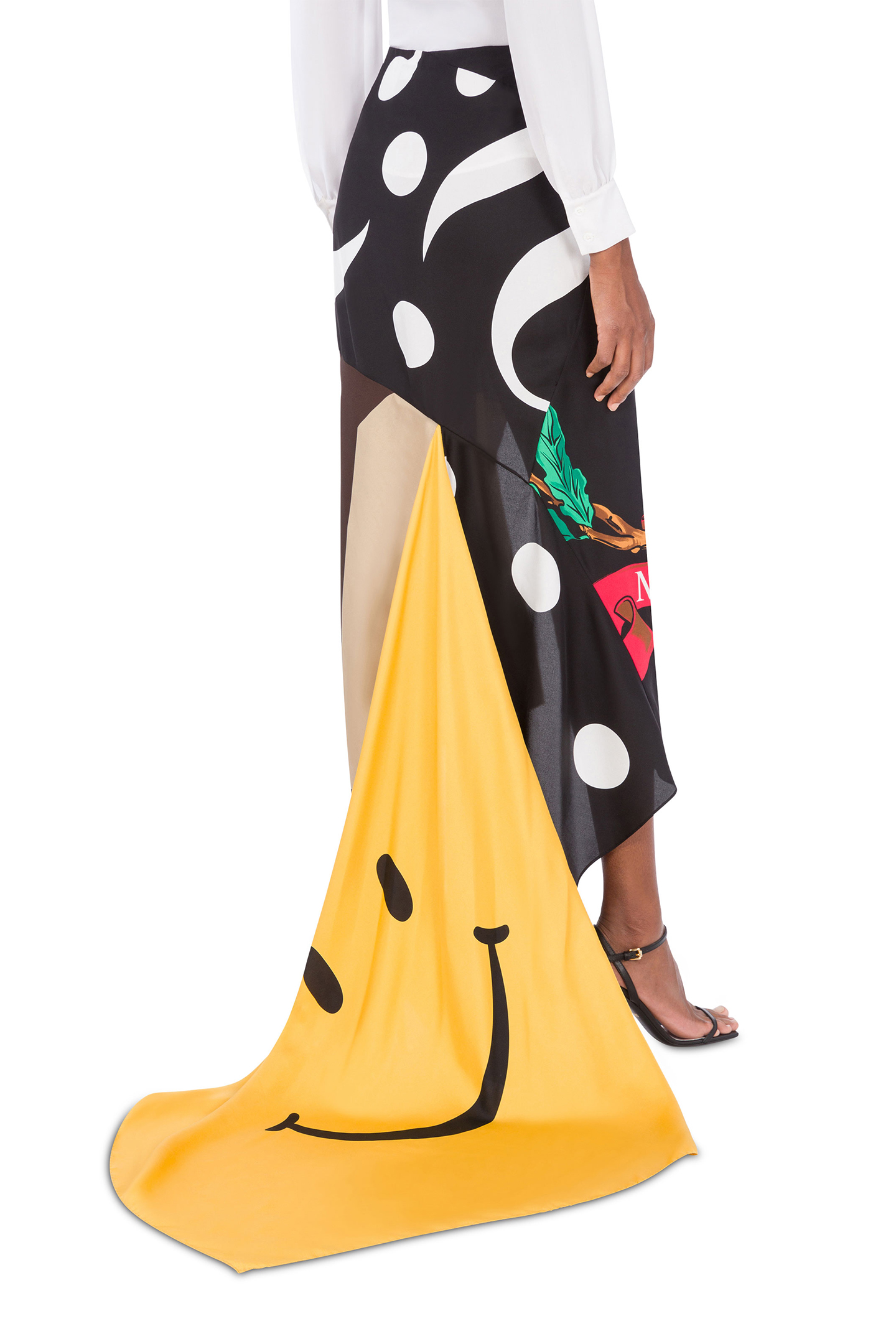 PATCHWORK SILK TWILL SKIRT MULTICOLOR 2