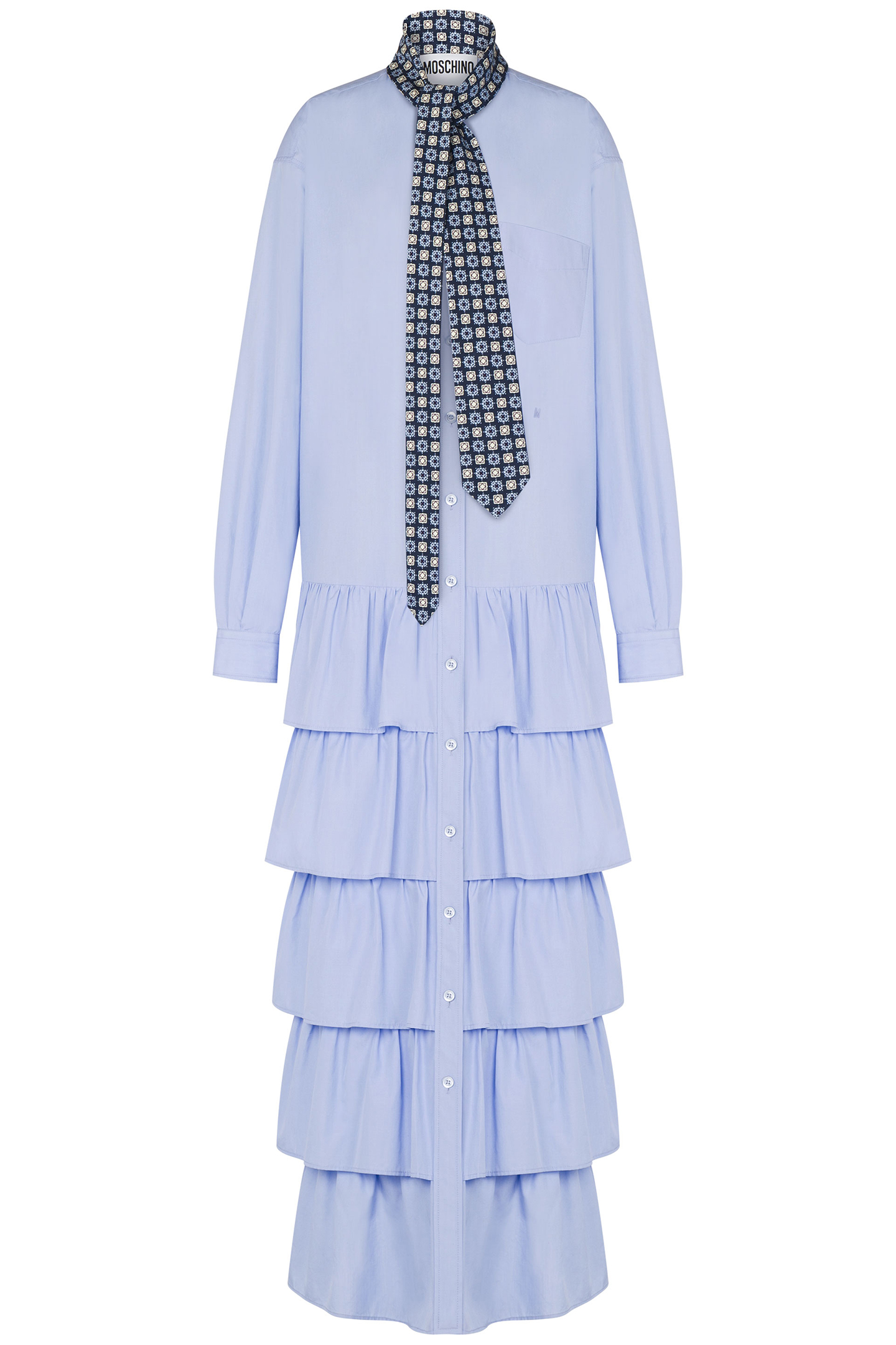 COTTON POPLIN DRESS TIE BLUE 3