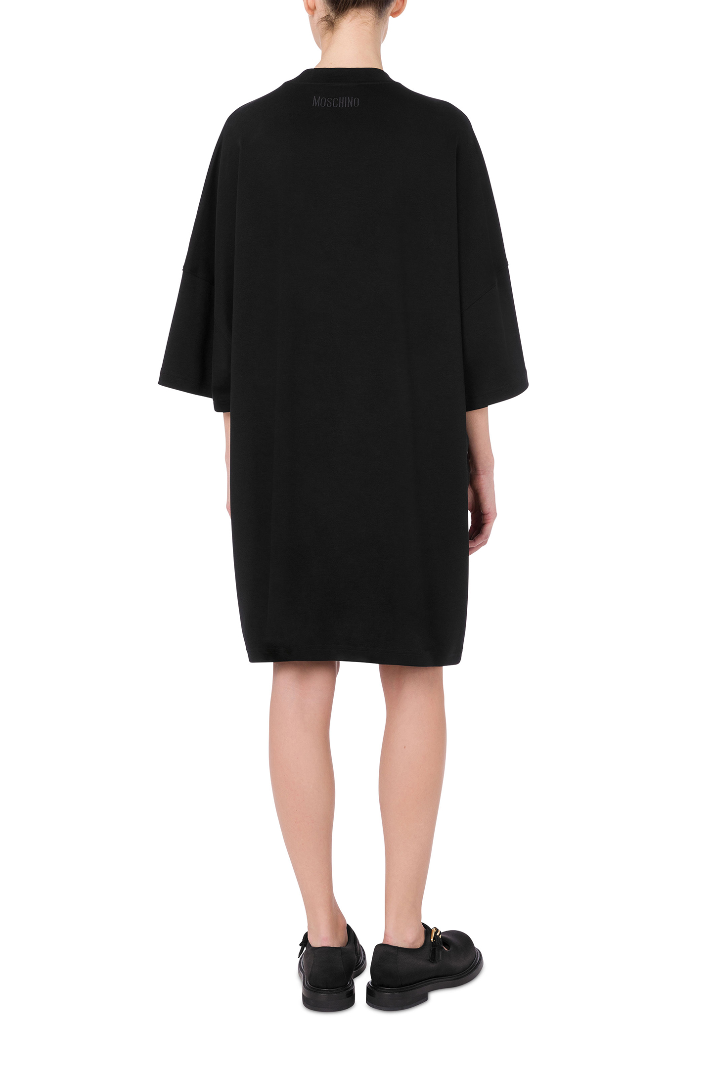PEACE & PEARLS COTTON INTERLOCK DRESS BLACK 2