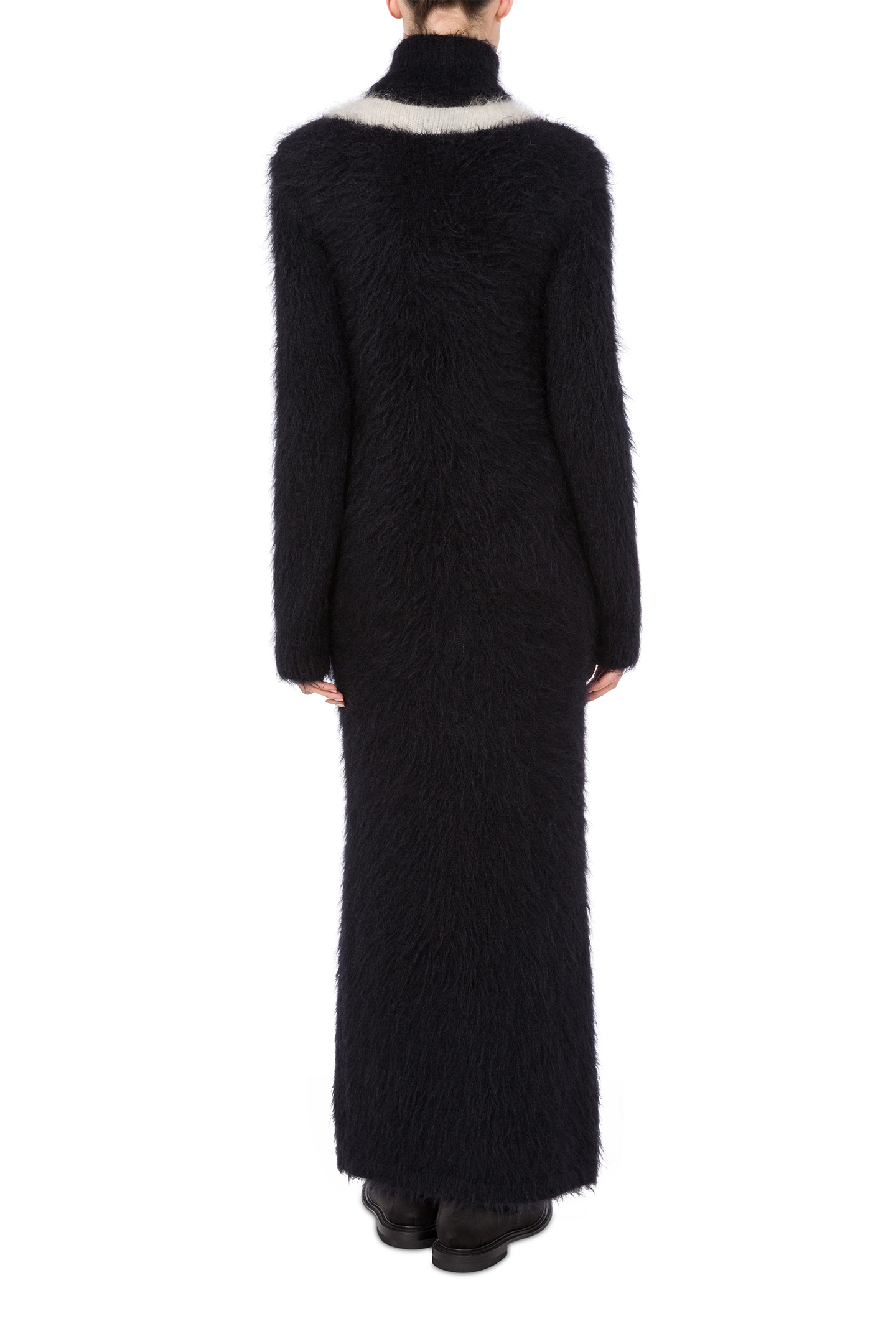 PEACE BRUSHED MOHAIR DRESS BLACK 2