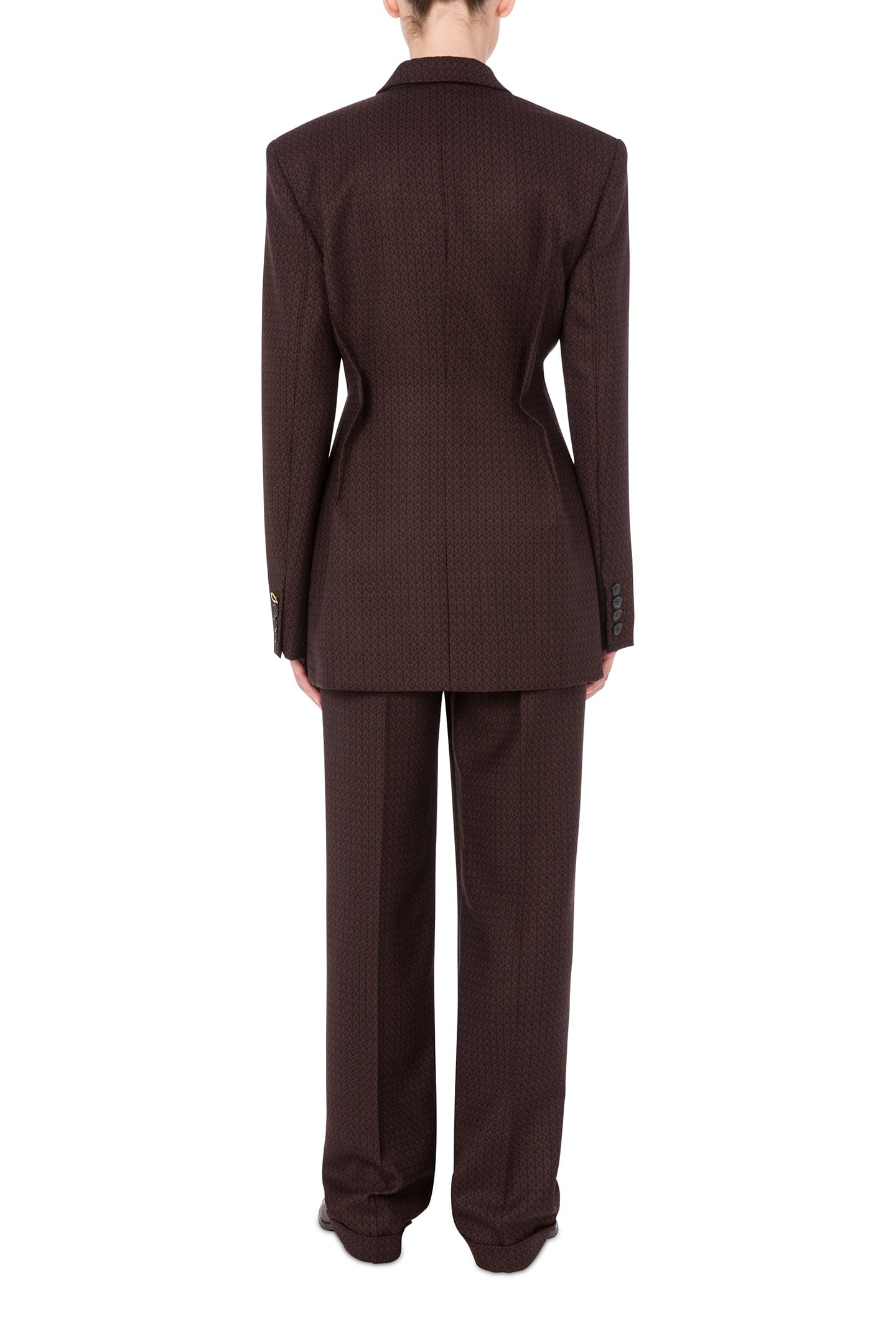 PEACE JACQUARD WOOL JACKET BROWN 2