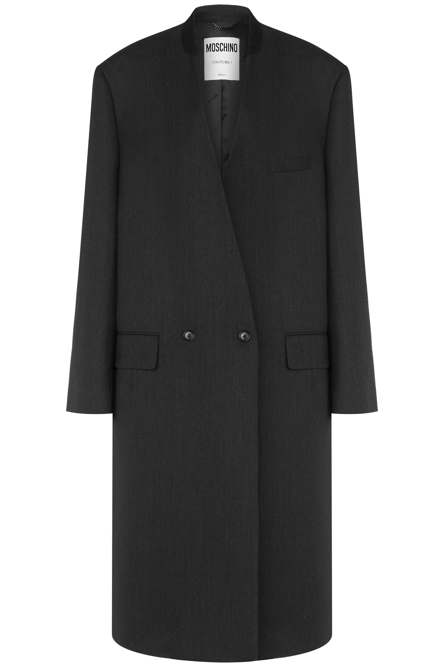 YARN-DYED WOOL CANVAS COAT GREY 3