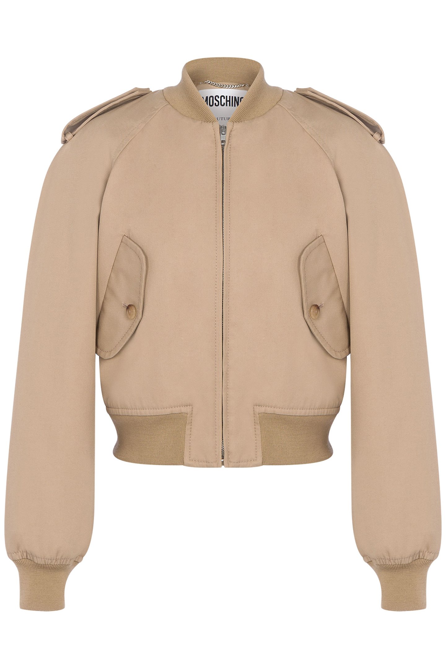 100% SHRUNK GABARDINE BOMBER JACKET BEIGE 3
