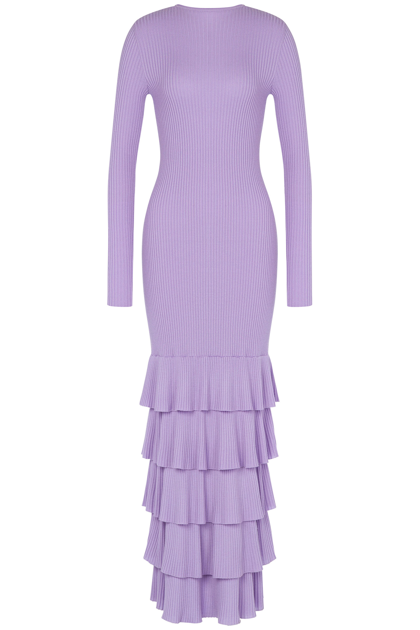 WOOL DRESS WITH RUFFLES VIOLET 3