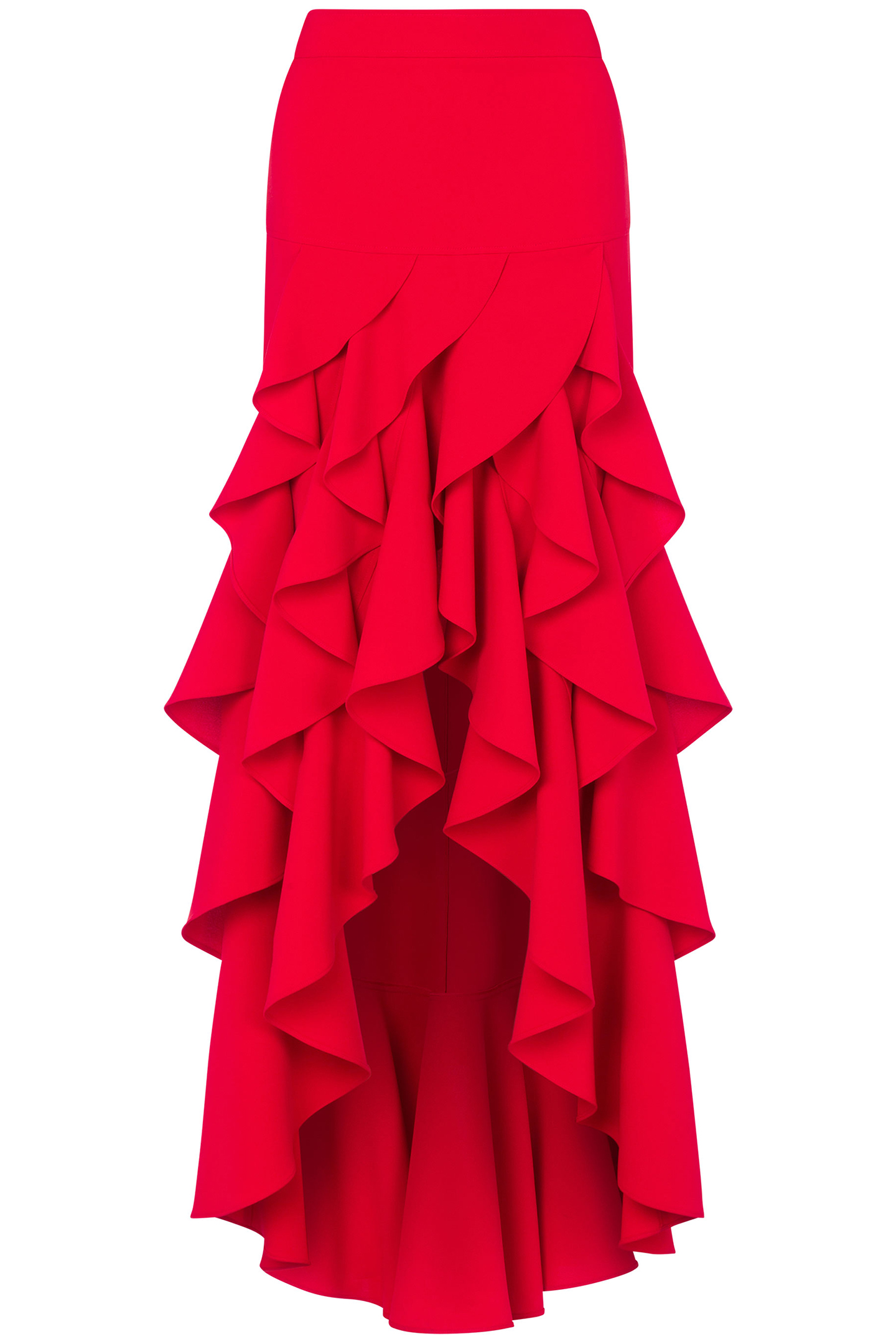 CREPE SKIRT WITH RUFFLES RED 3