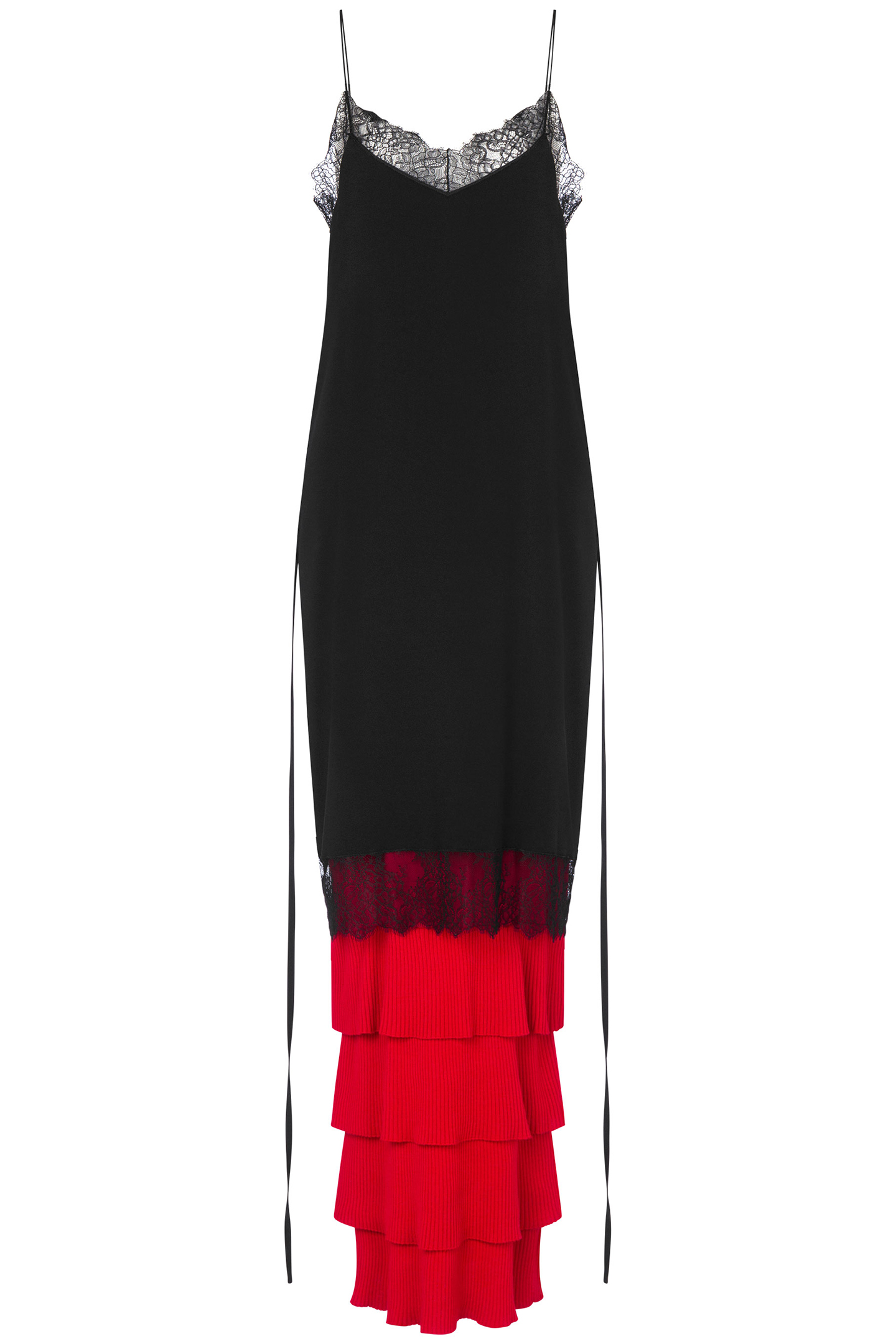 RUFFLES MANIA ENVER SATIN DRESS BLACK 3