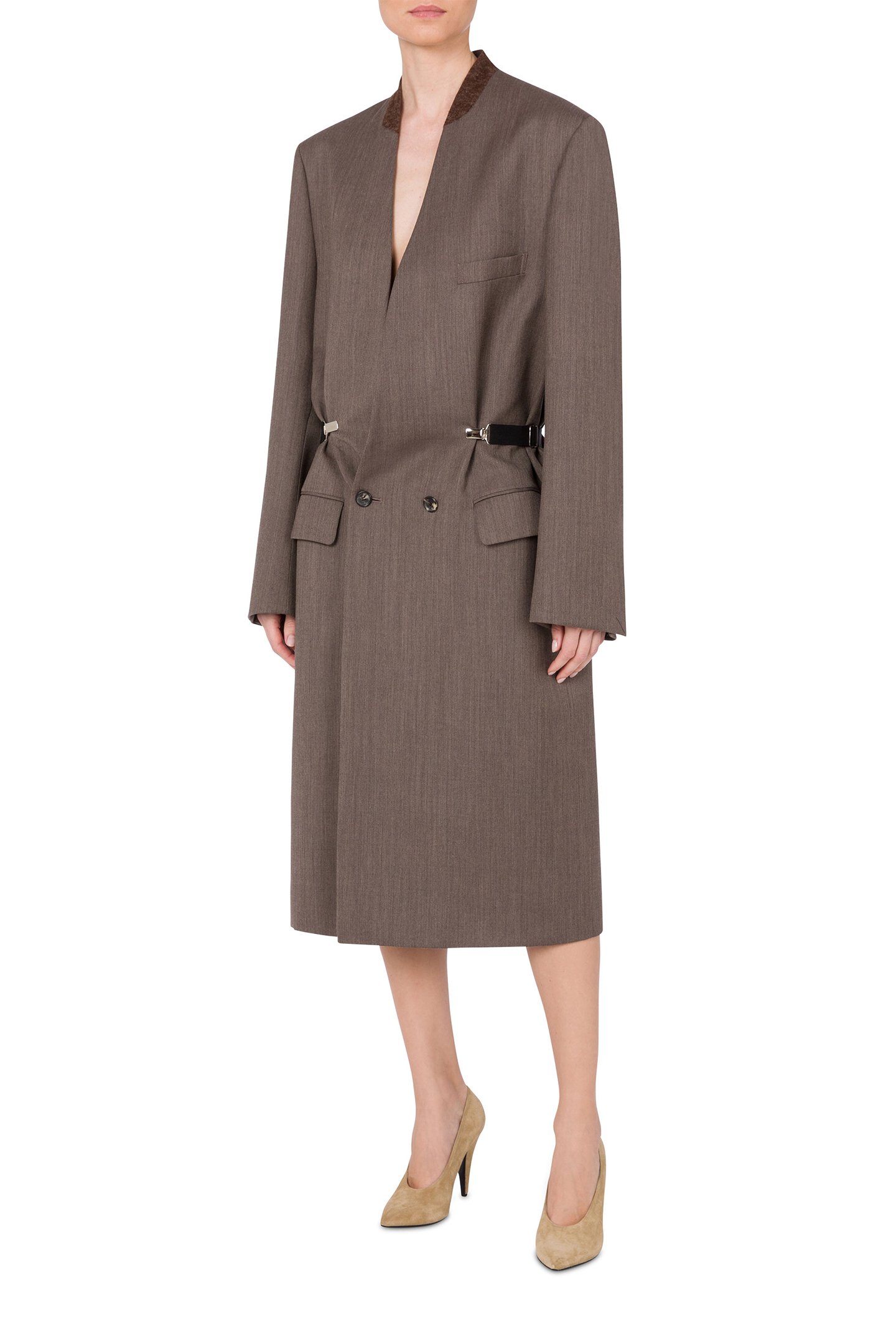 WOOL CANVAS COAT BROWN 1