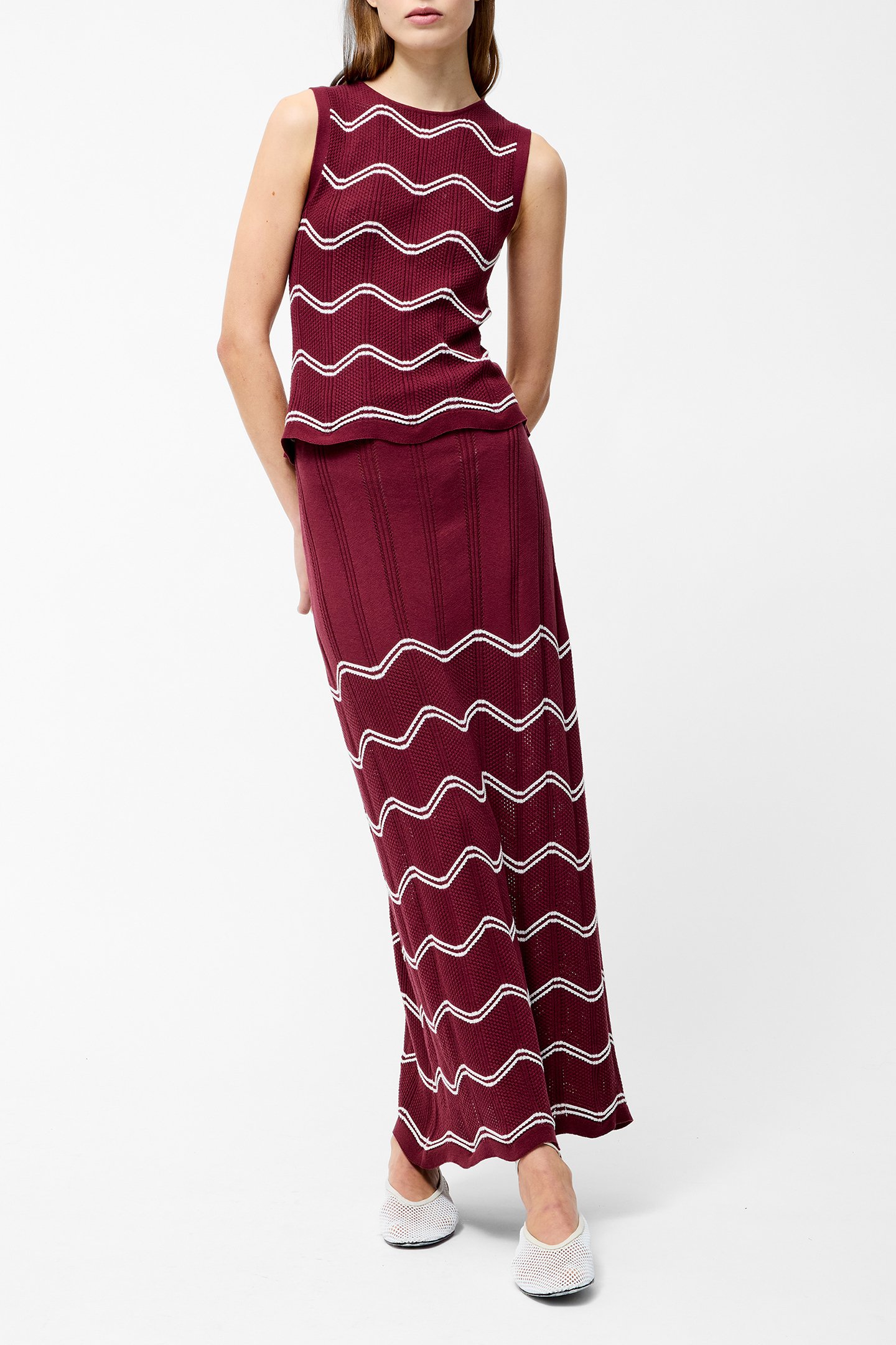 TRUDY CROCHET SLVLSS TOP SUMMER BURGUNDY/SUMM 2