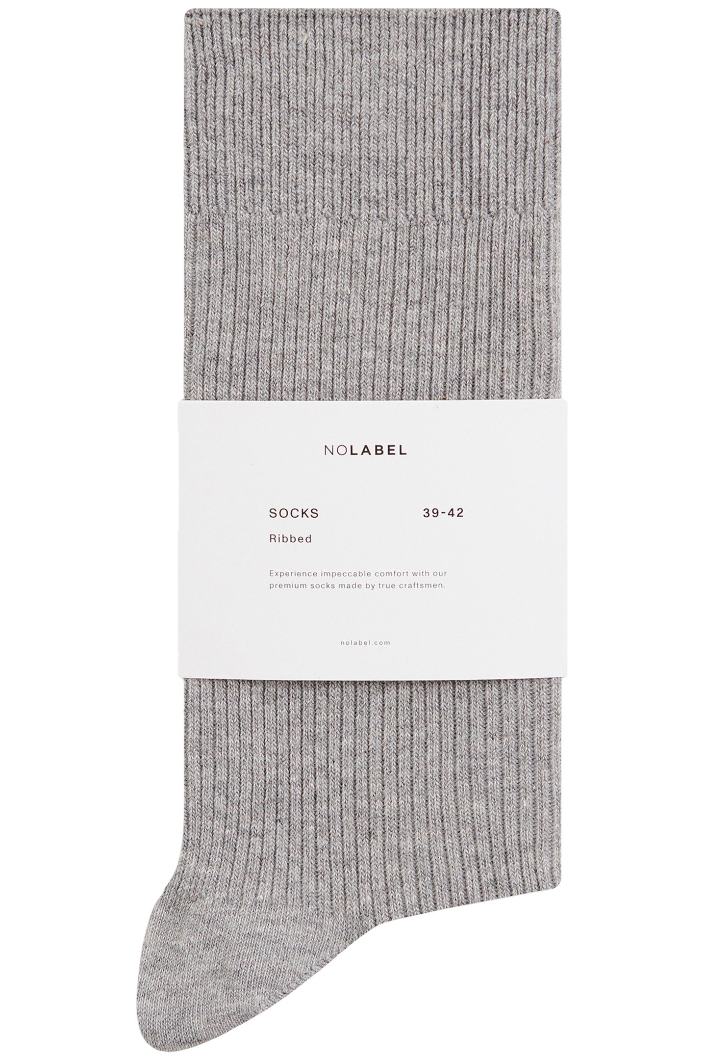 RIBBED SOCKS COTTON BLEND LIGHT GREY 1