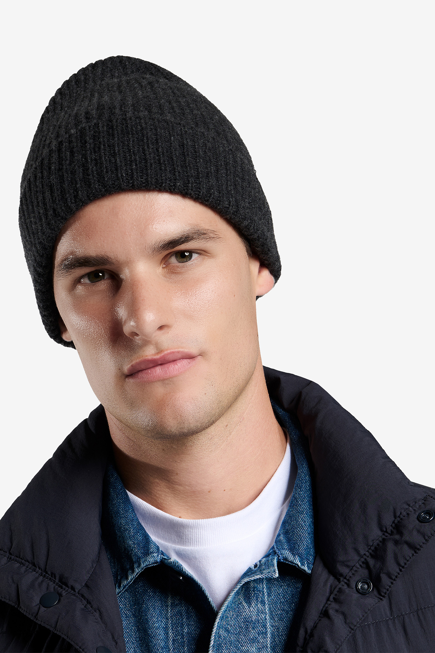 ASPEN MERINO-CASHMERE BEANIE DARK GREY 2